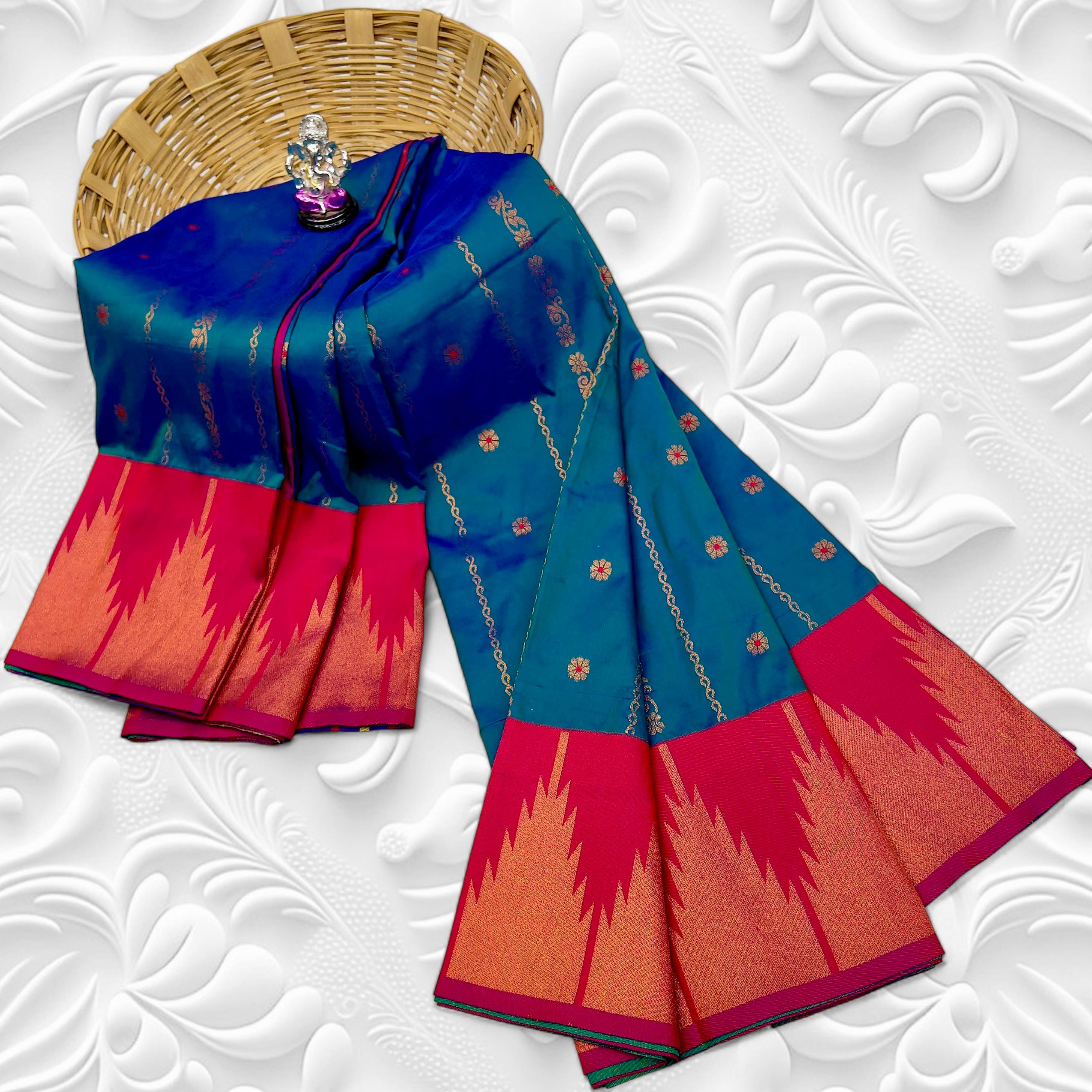 Elegant Temple Irkal Paithani Silk Saree 3000/- + Shipping