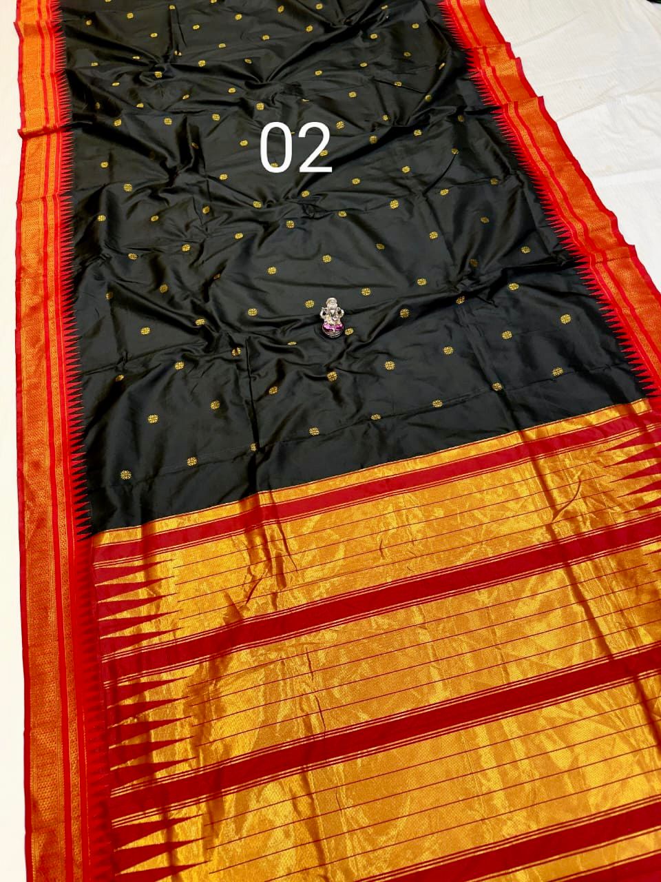 Black Soft Silk Paithani  Saree 3000/- + Shipping