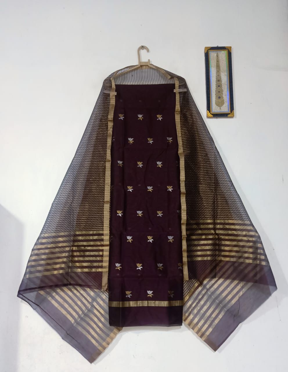 Chanderi Handwoven Handloom Cotton Silk Dress Material 4500/- +shipping