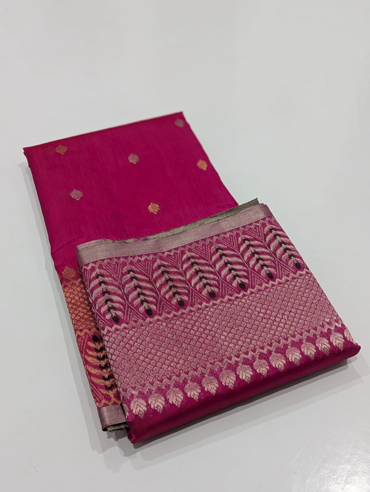 Pink Chanderi Pattu Silk Saree 15000