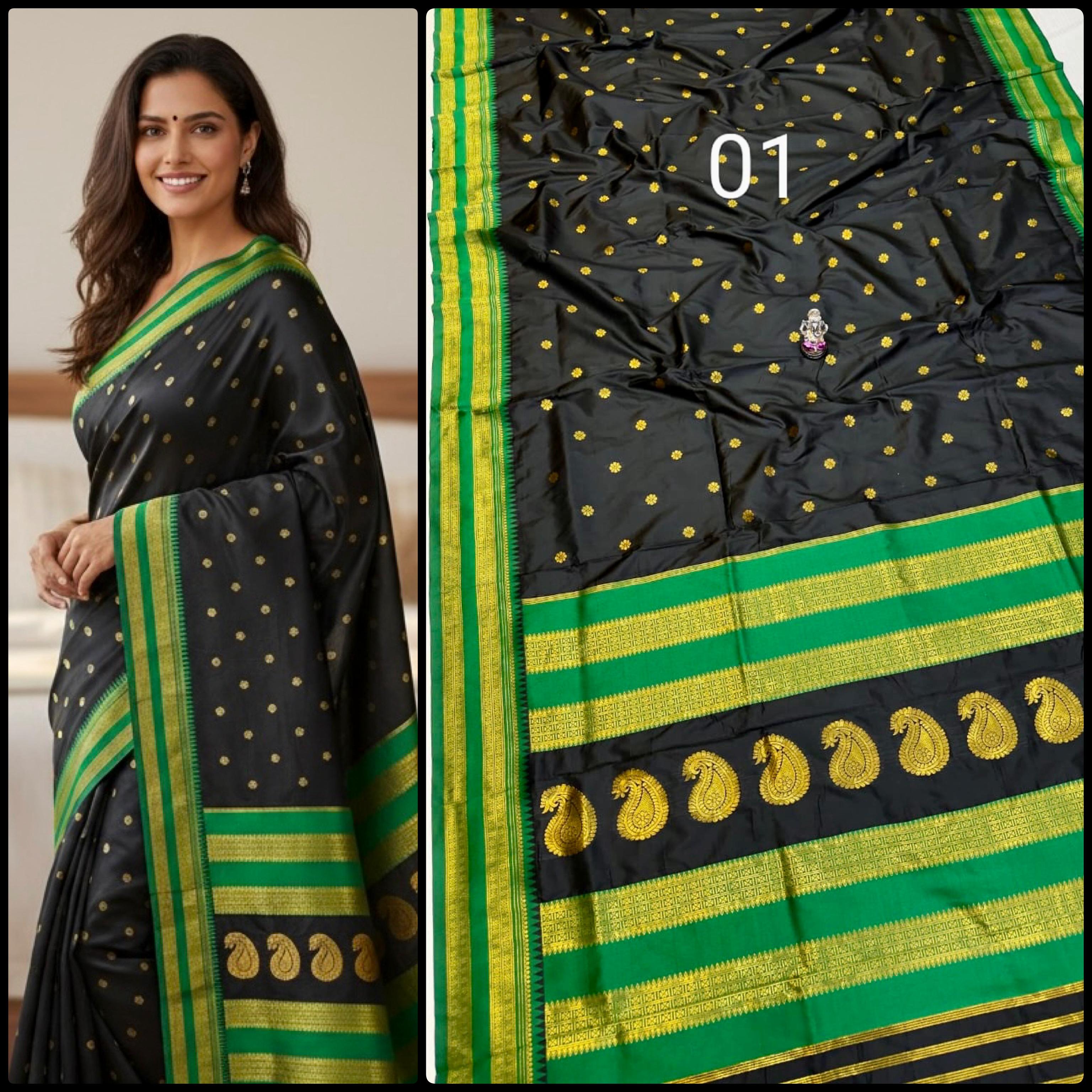 Elegant Black Soft Silk Saree 2500/- + shipping