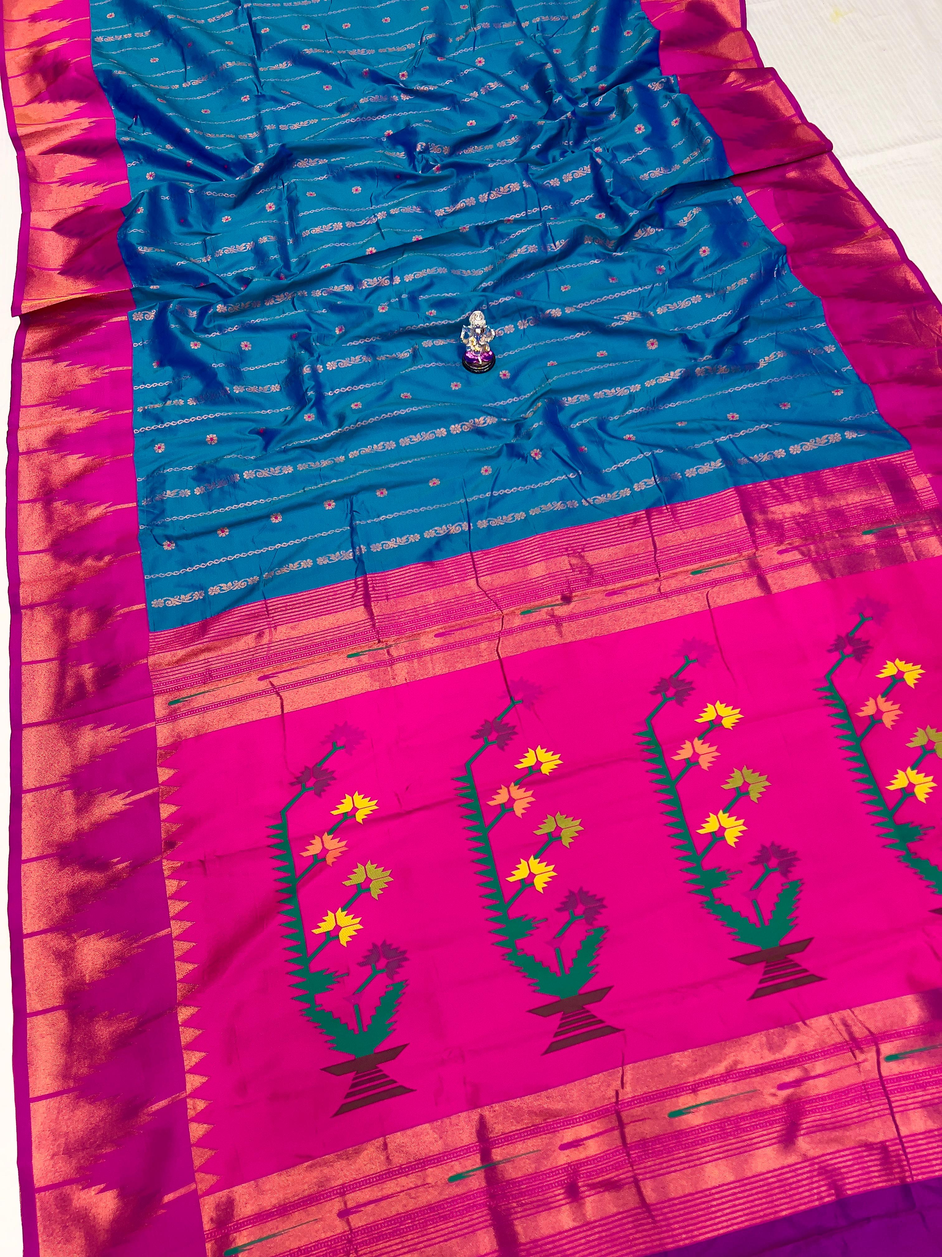 Beautiful Temple Irkal Paithani Silk Saree 3000/- + Shipping