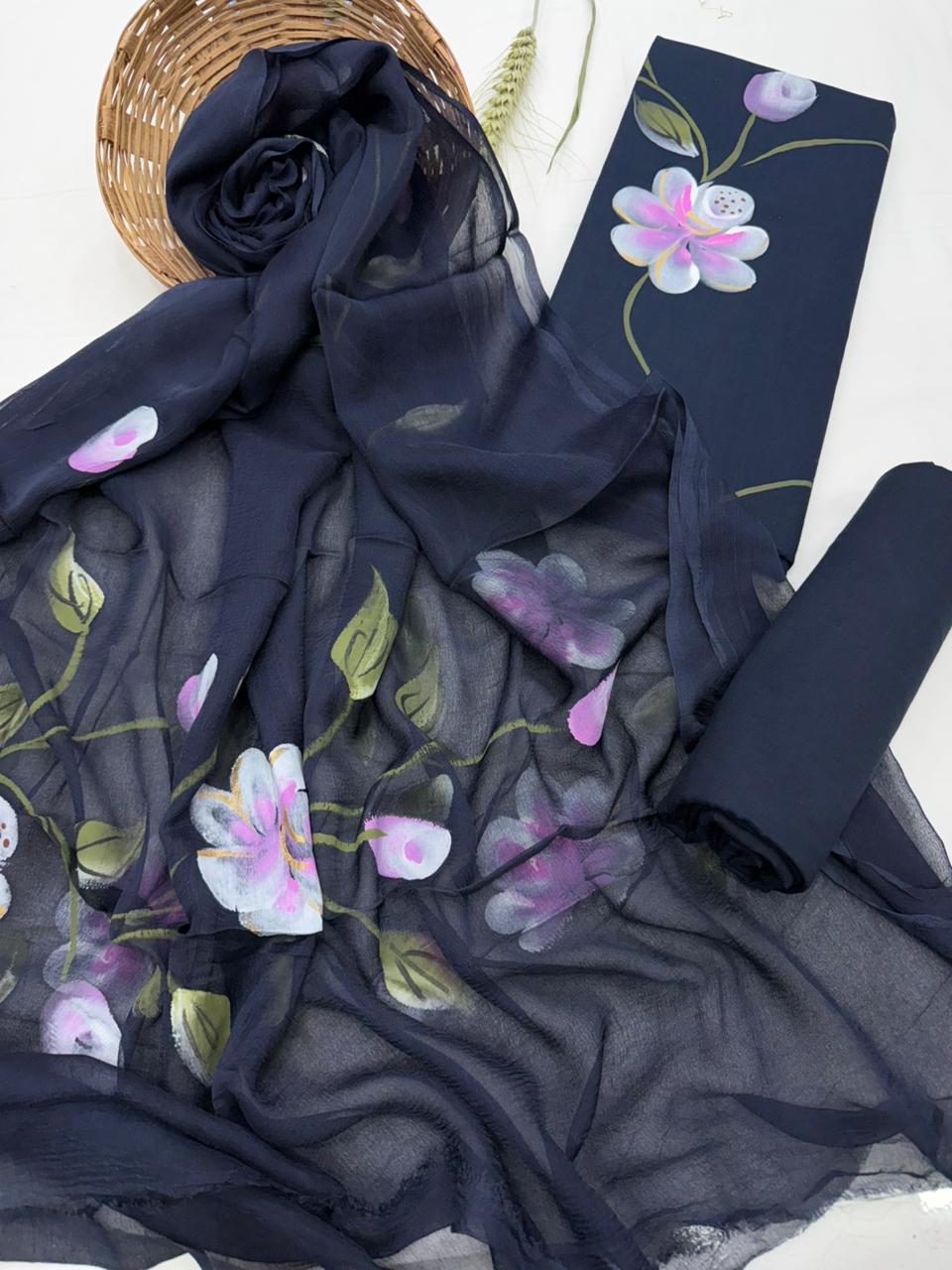 Blue Floral suit set