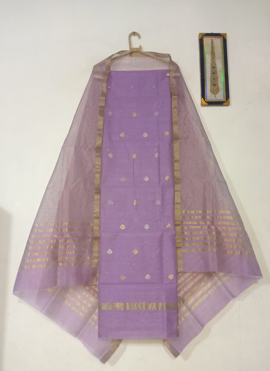 Chanderi Handwoven Handloom Cotton Silk Dress Material 4500/- +shipping