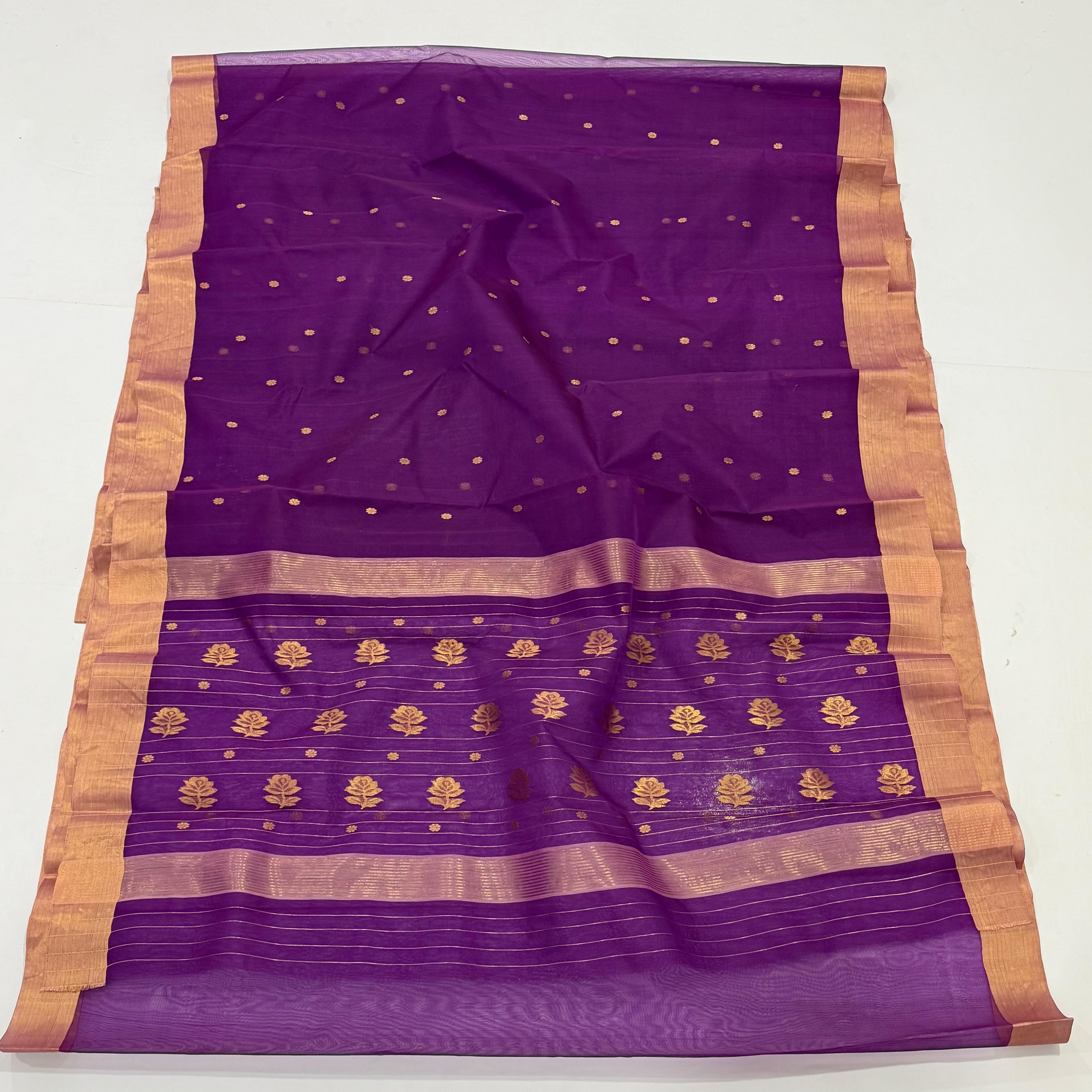 Purple Chanderi Handwoven Handloom Silk Saree 6500/- + Shipping