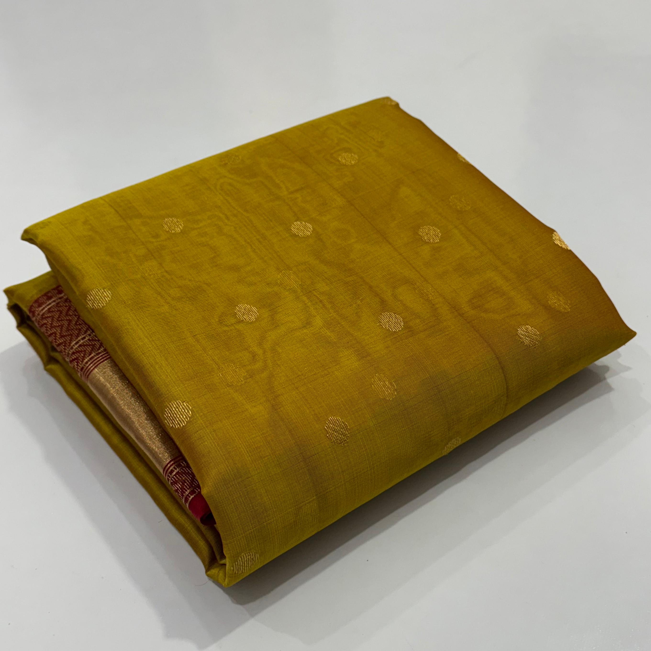 Golden Chanderi Katan Silk Saree 13000/- + Shipping