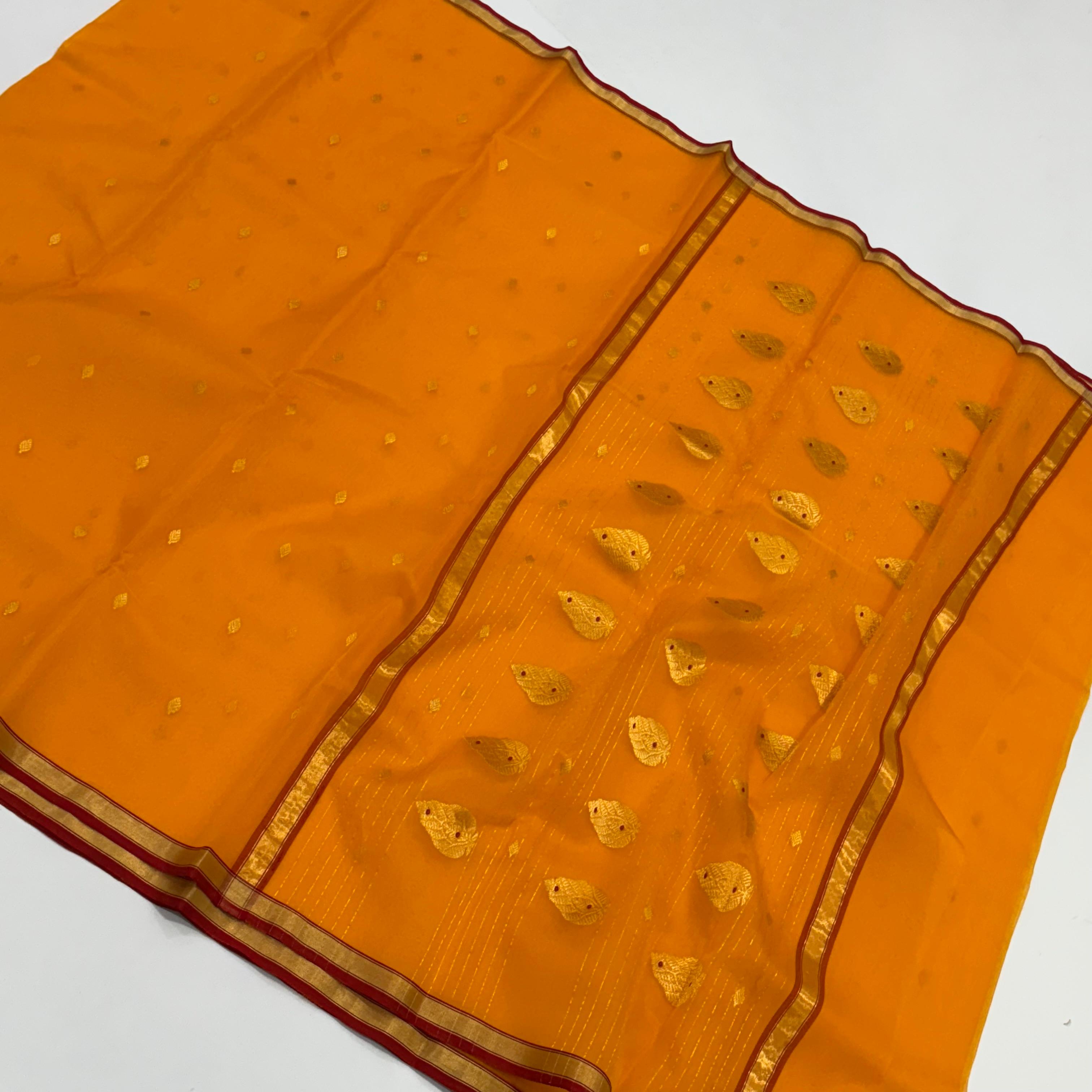 Traditional Yellow Chanderi Handwoven Handloom Silk Saree 6500/-