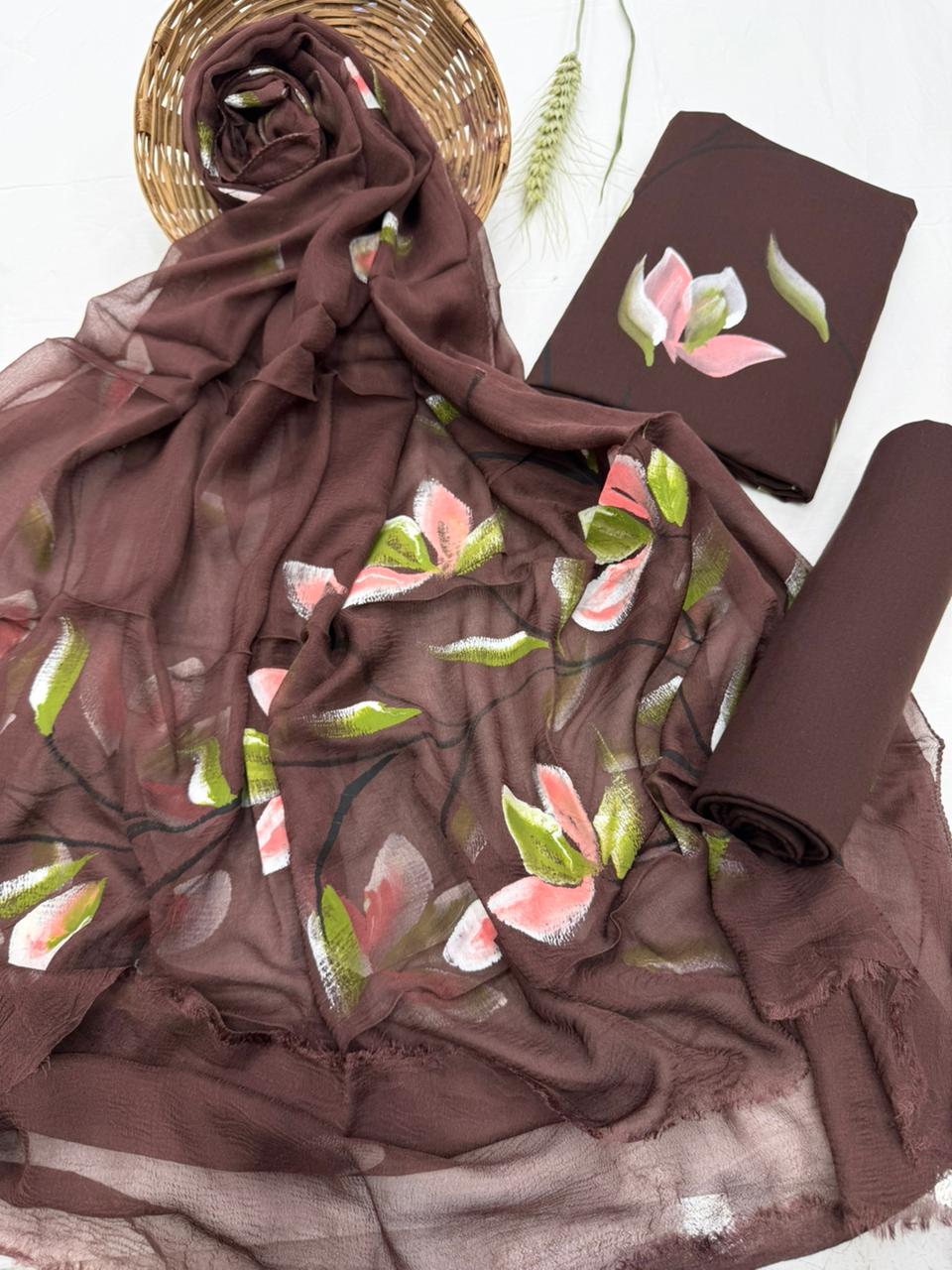 Hand-Painted Floral Suit 1100/- +shipping