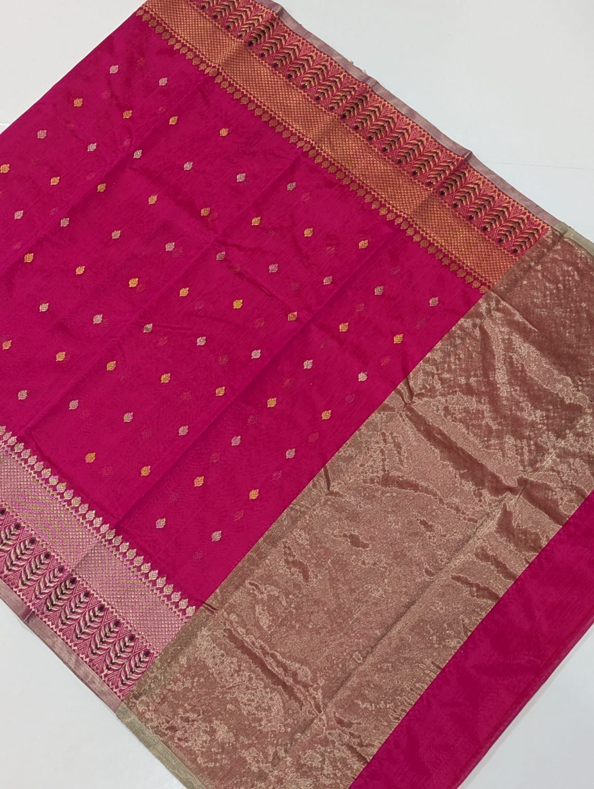 Pink Chanderi Pattu Silk Saree 15000