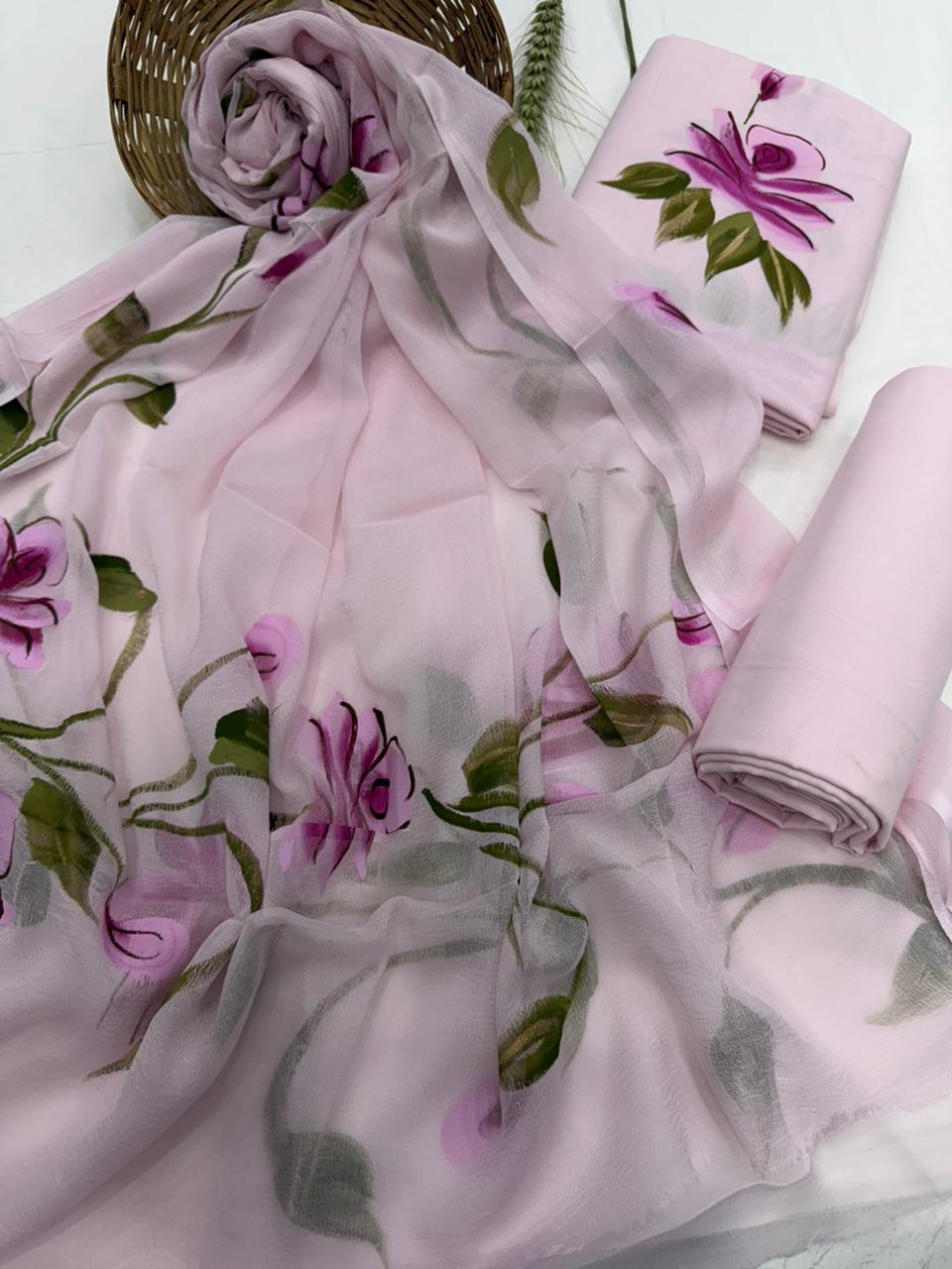 Hand-Painted Floral Suit 1100/- +shipping