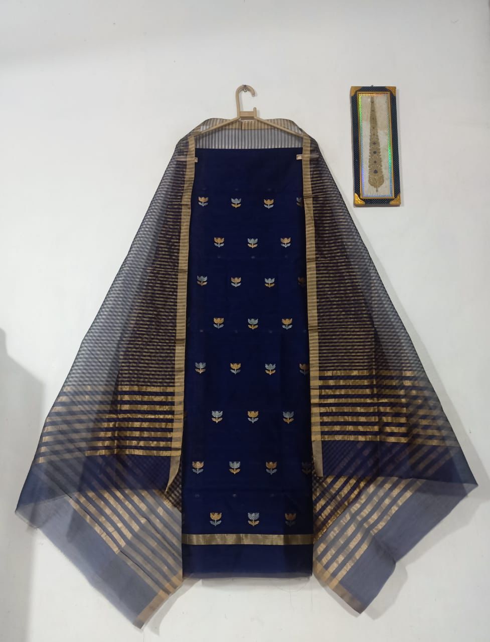 Maroon Embroidered Chanderi Handwoven Handloom Cotton Silk Dress Material 4500/+ Shipping