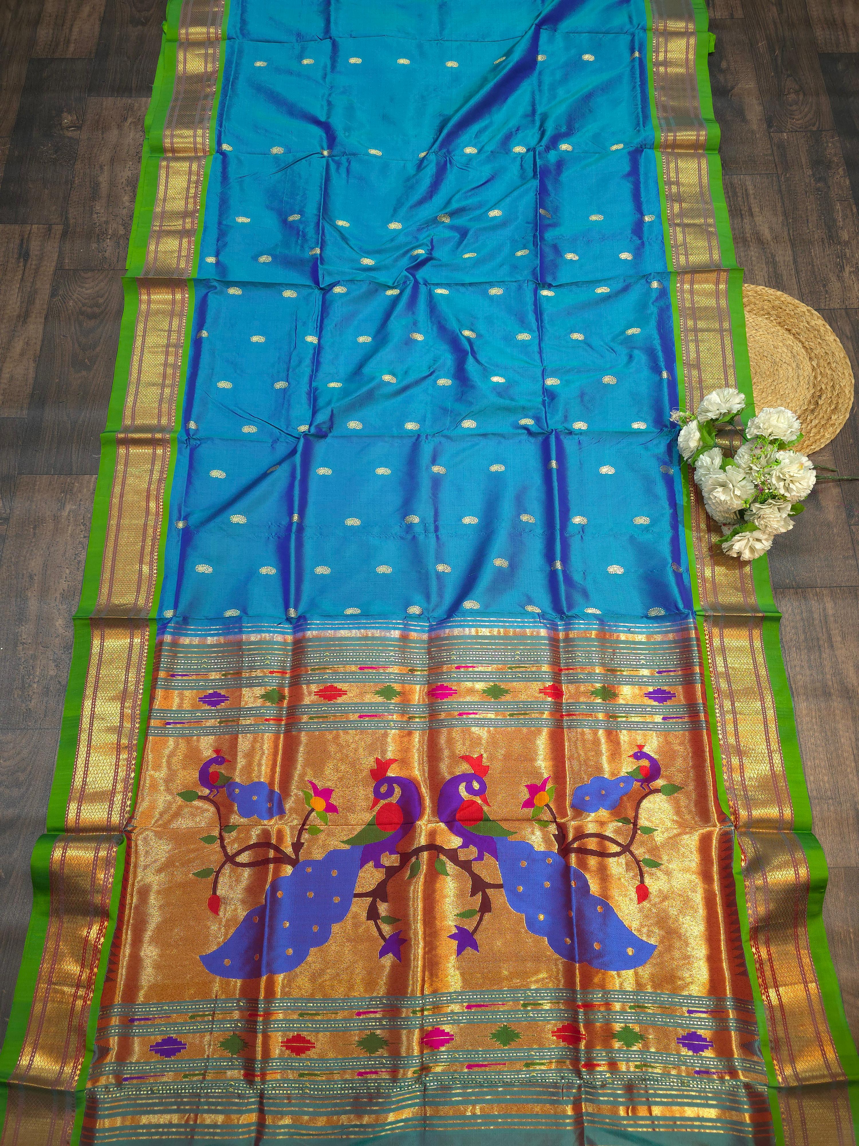 Traditional Peacock Design Paithani Saree 25000/- + Shipping