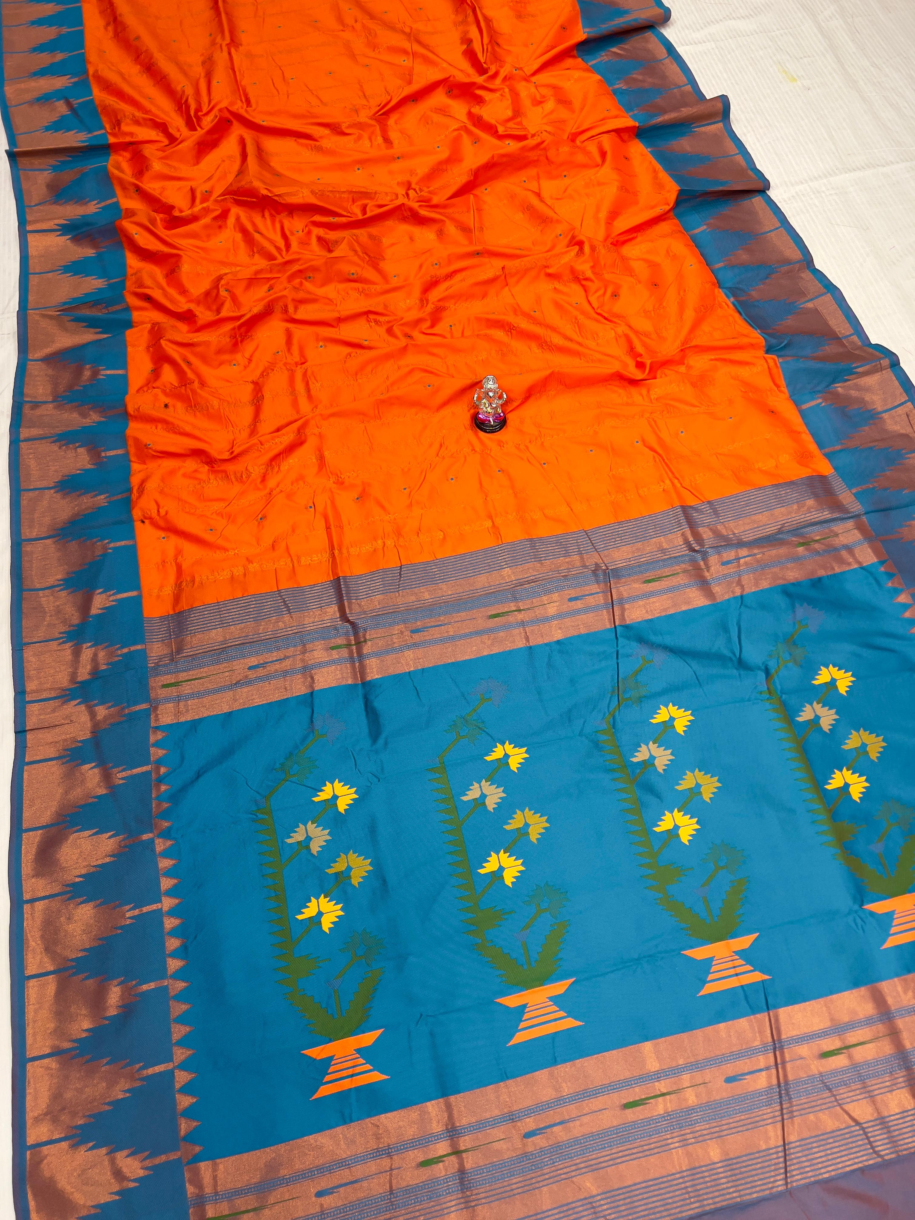 Traditional Temple Irkal Paithani Silk Saree 3000/- + Shipping