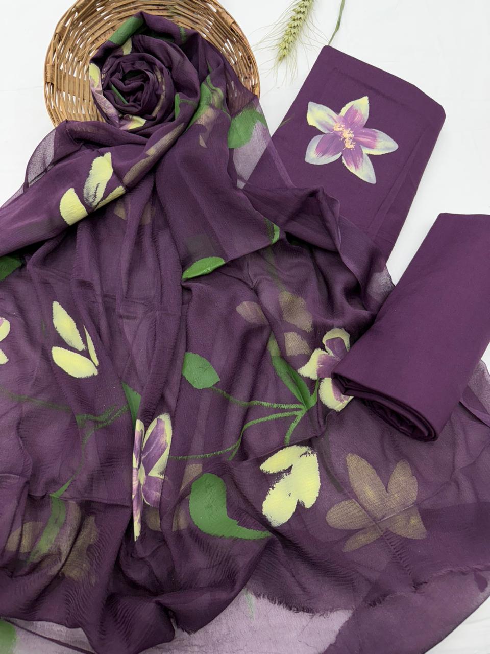 Hand-Painted Floral Suit 1100/- +shipping