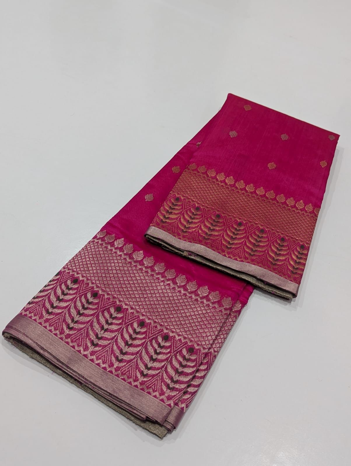 Pink Chanderi Pattu Silk Saree 15000
