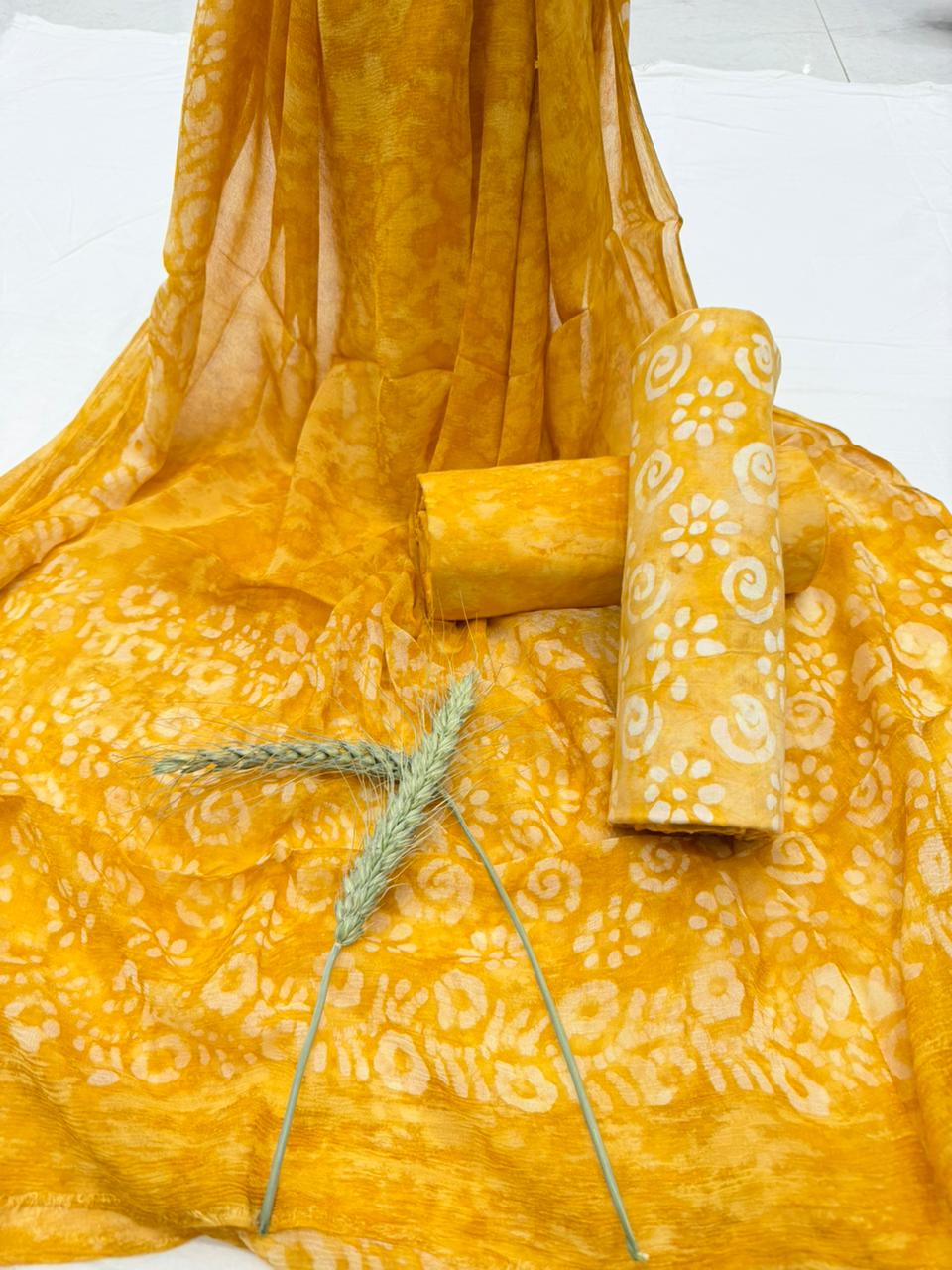 Yellow Chiffon Suit set 1100/- +shipping