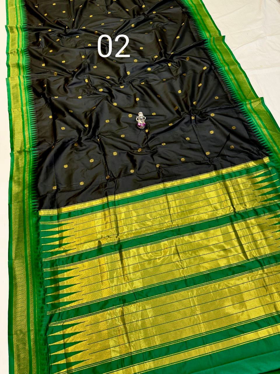 Black Soft Silk Paithani  Saree 3000/- + Shipping