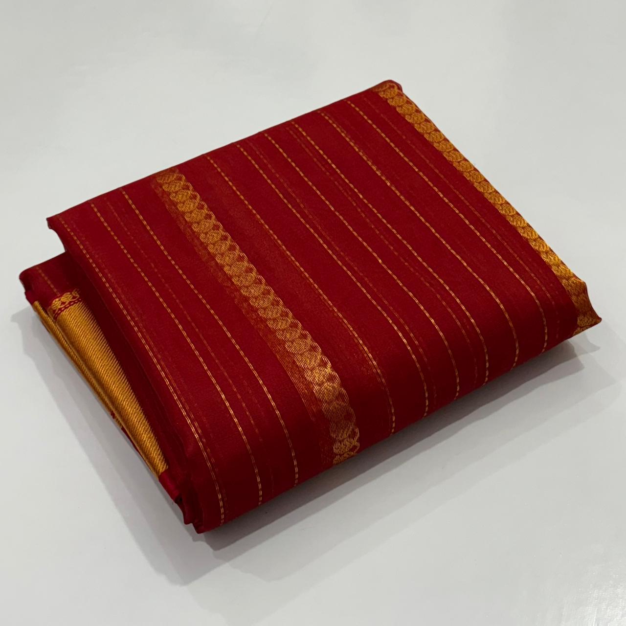 Red Chanderi Handwoven Handloom Silk Saree 10000/- + shipping