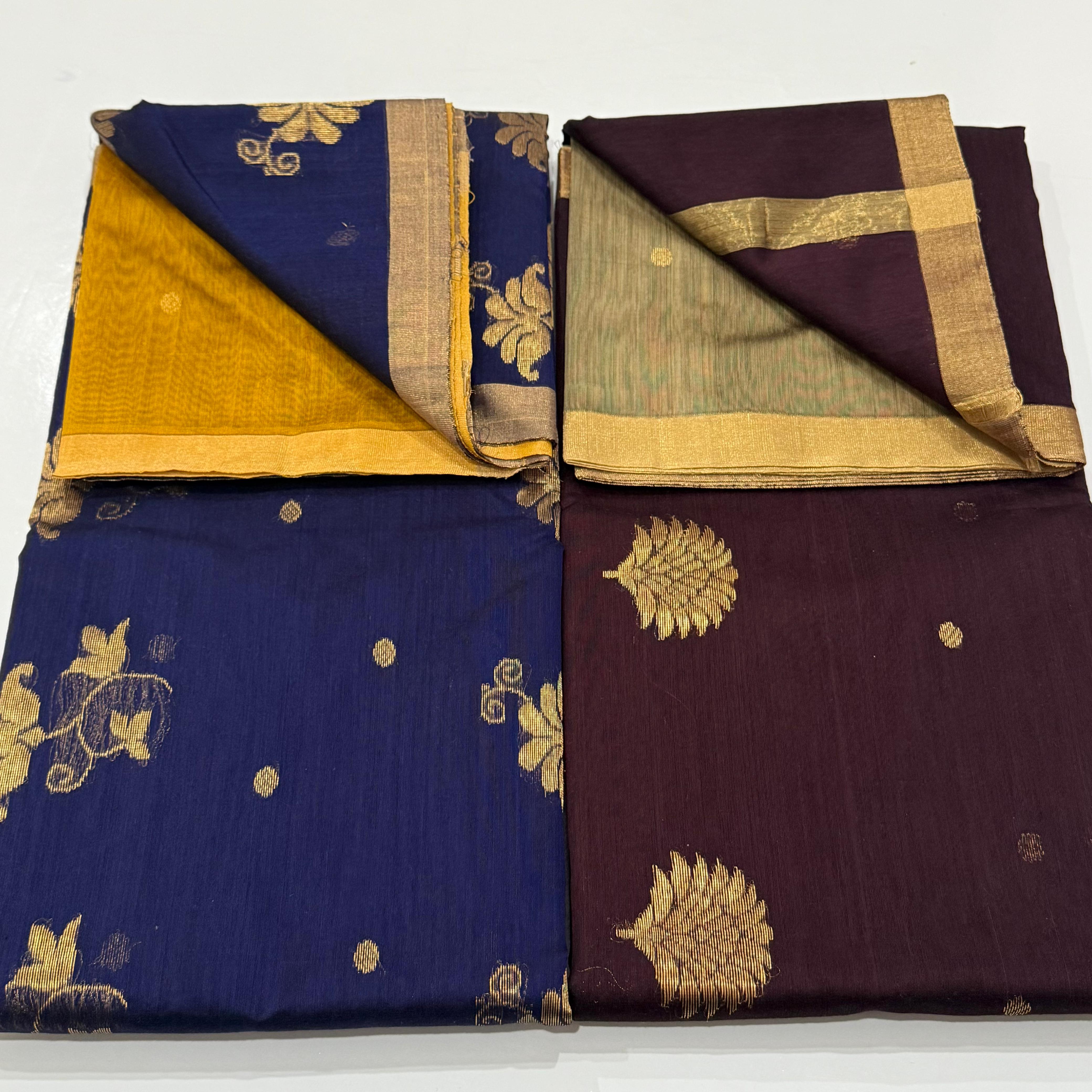 Chanderi Handwoven Handloom Cotton Silk Dress Material 4000/- + Shipping