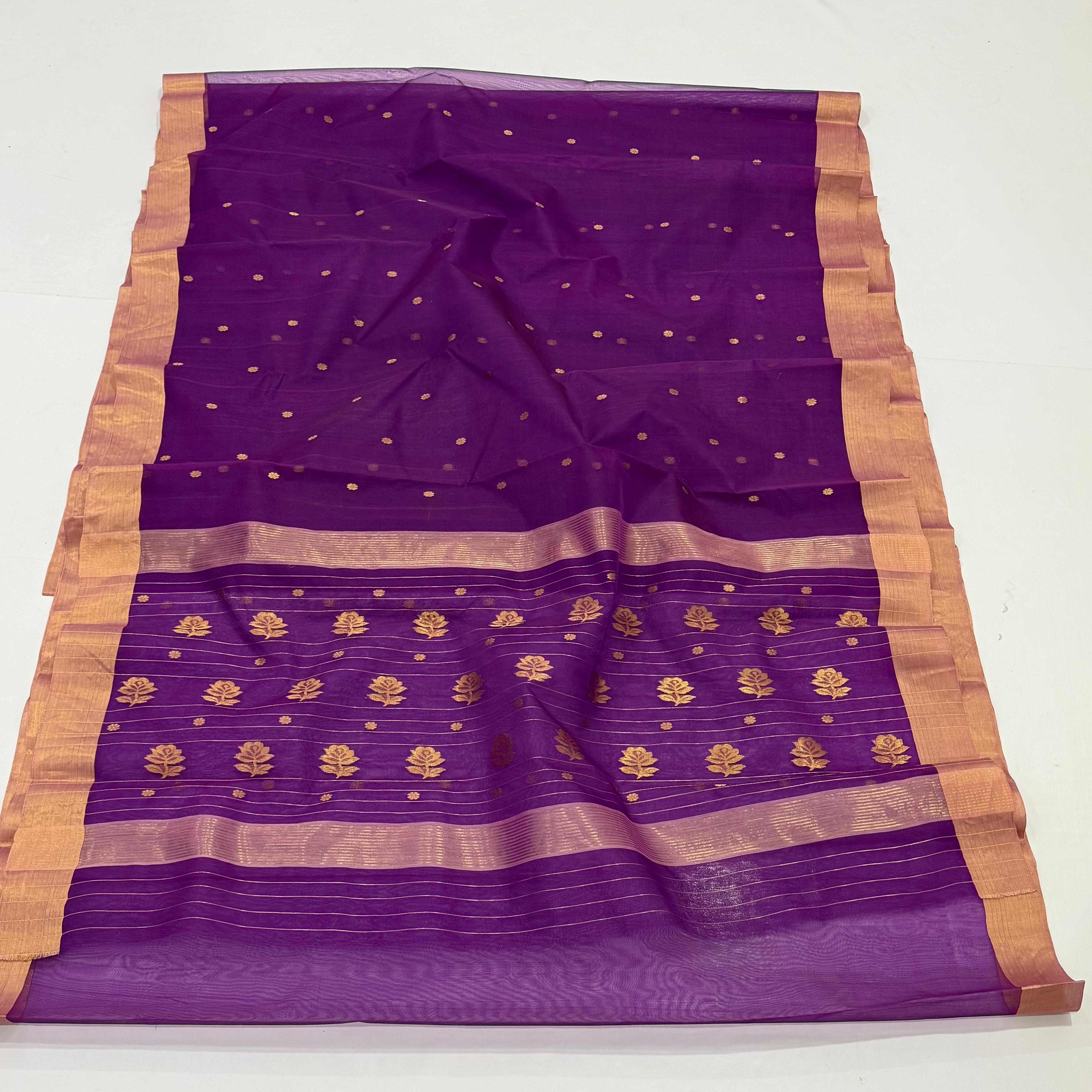 Purple Chanderi Handwoven Handloom Silk Saree 6500/- + Shipping