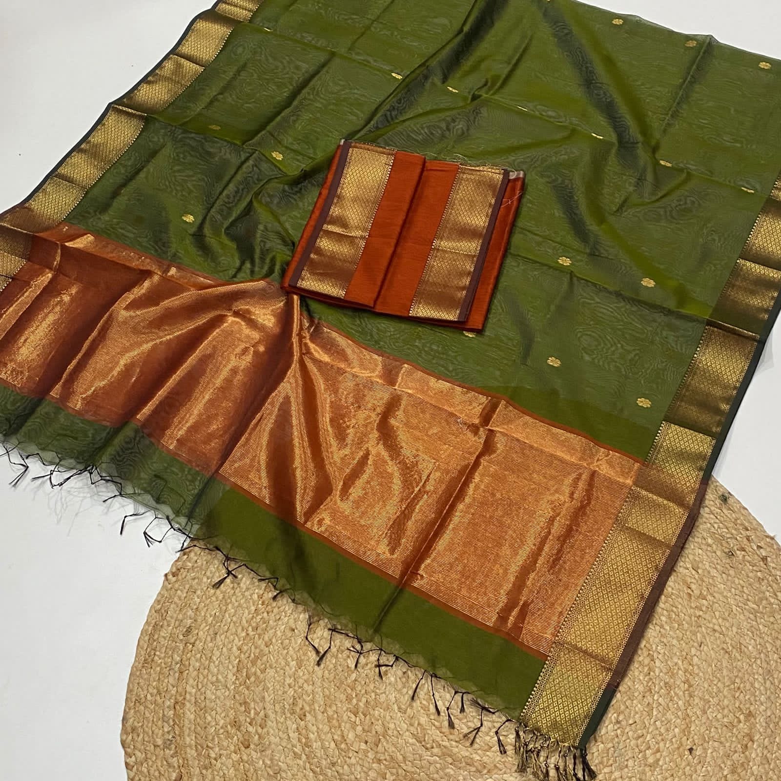 Elegant Maheshwari Handloom butti dupatta 2 Piece dress  material 3250/- = Shipping