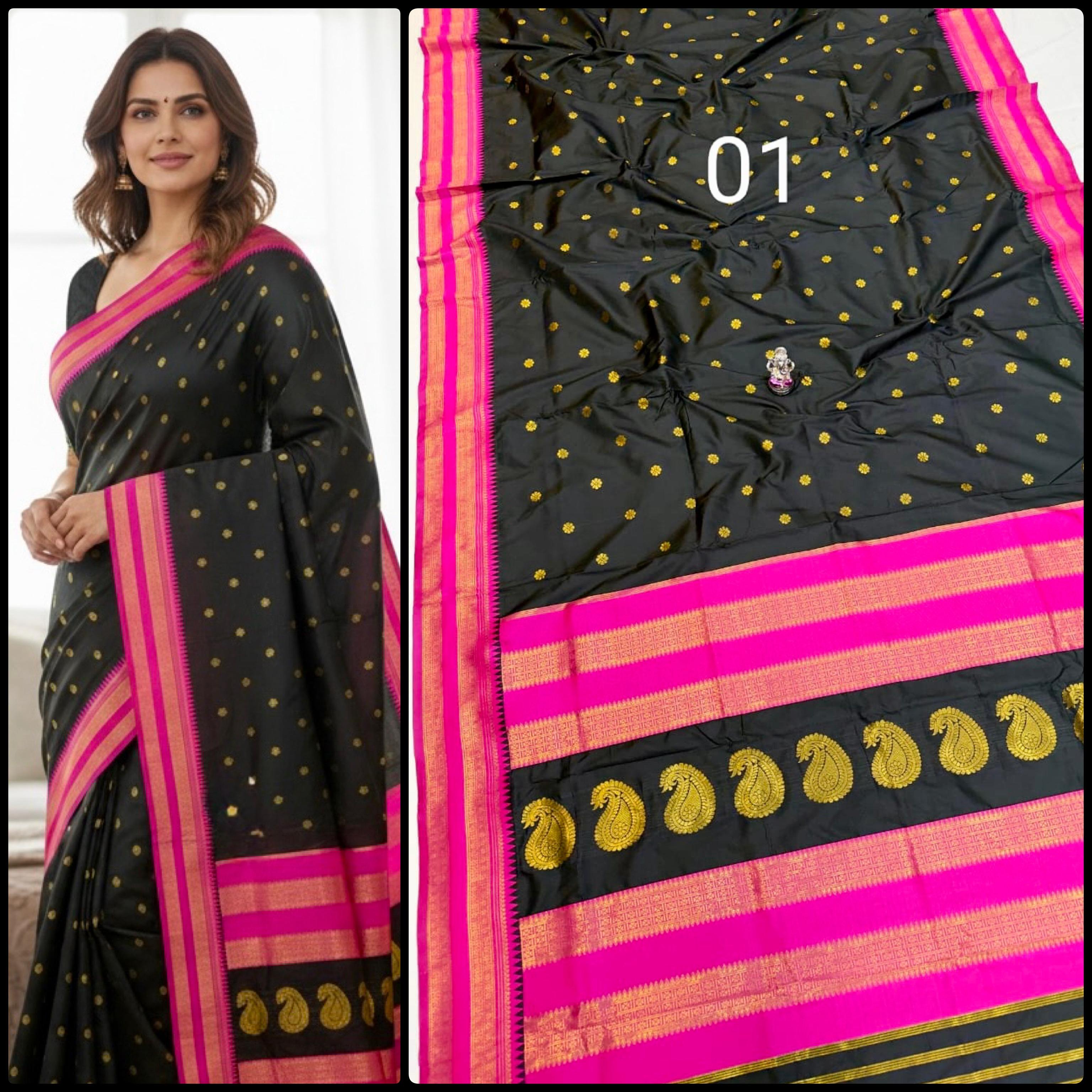 Elegant Black Soft Silk Saree 2500/- + shipping