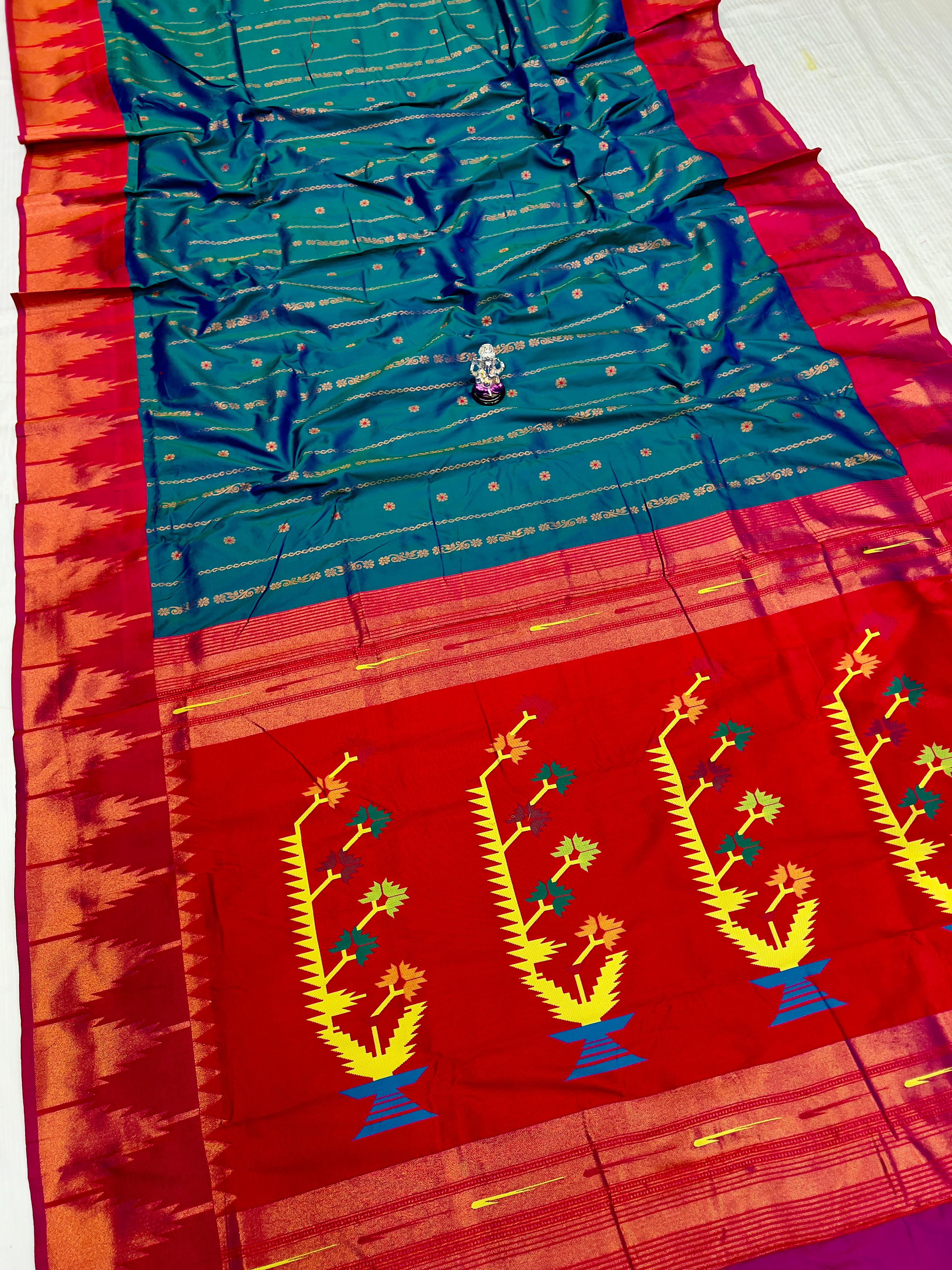 Elegant Temple Irkal Paithani Silk Saree 3000/- + Shipping