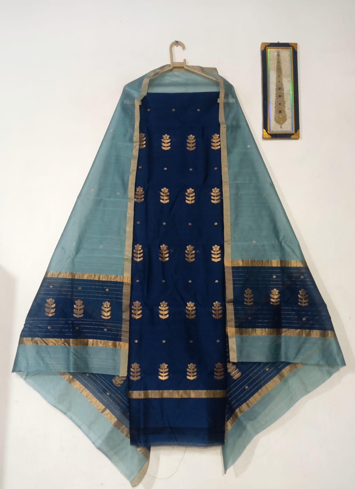 Chanderi Handwoven Handloom Cotton Silk Dress Material 4500/- Shipping