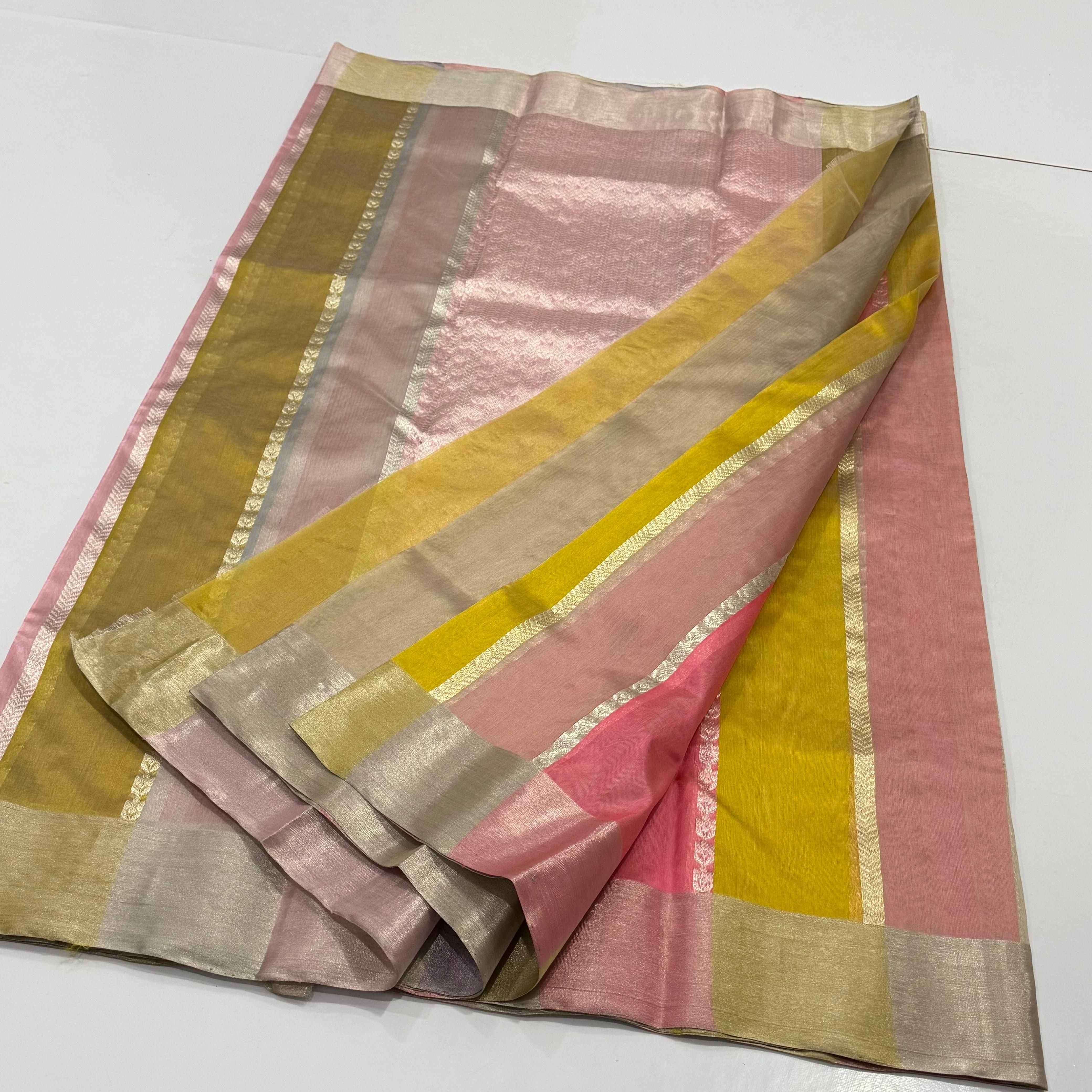 Elegant Chanderi Pattu Silk Saree 11000/- + Shipping