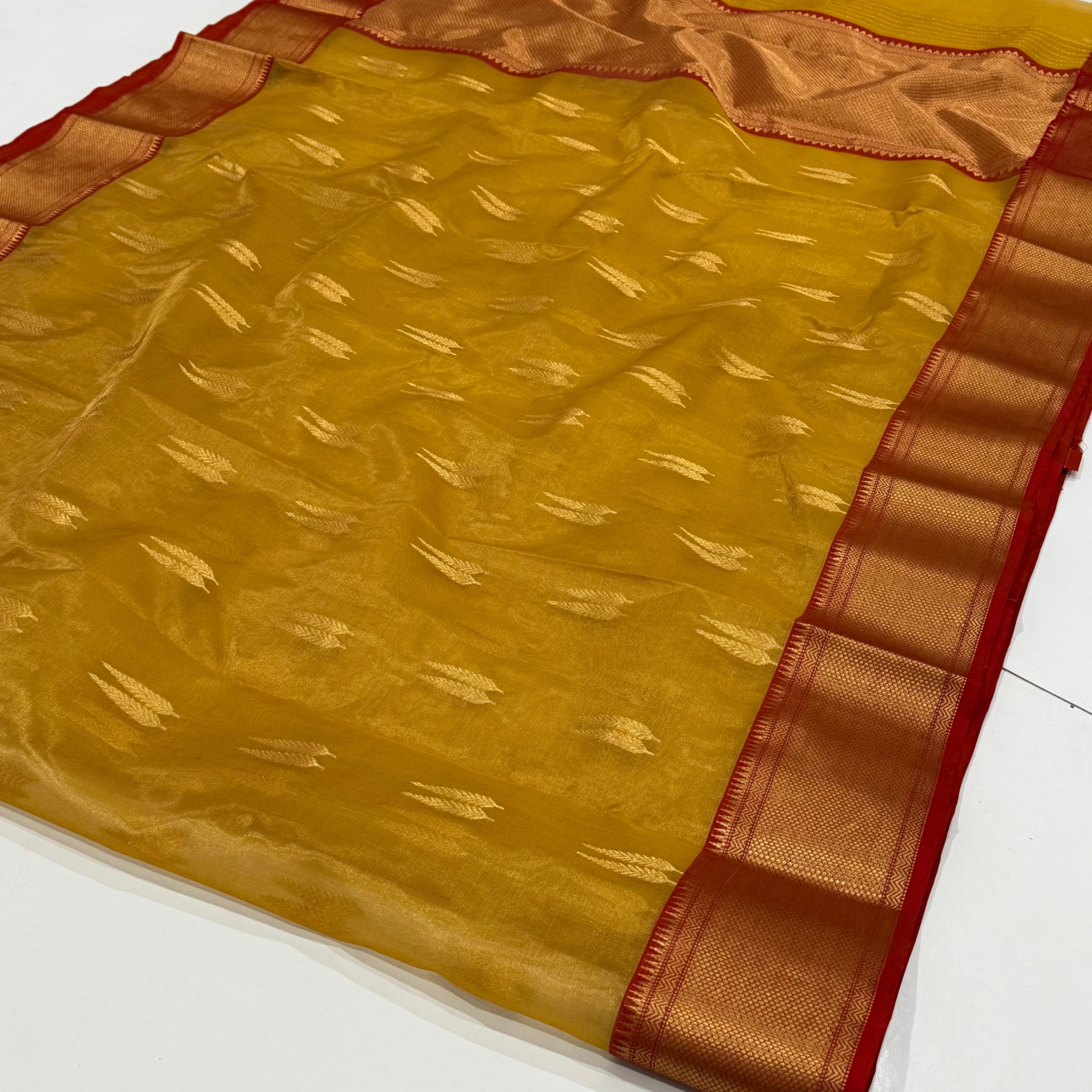 Handwoven Chanderi Tissu Katan Silk Sarees 11000 /- + Shipping
