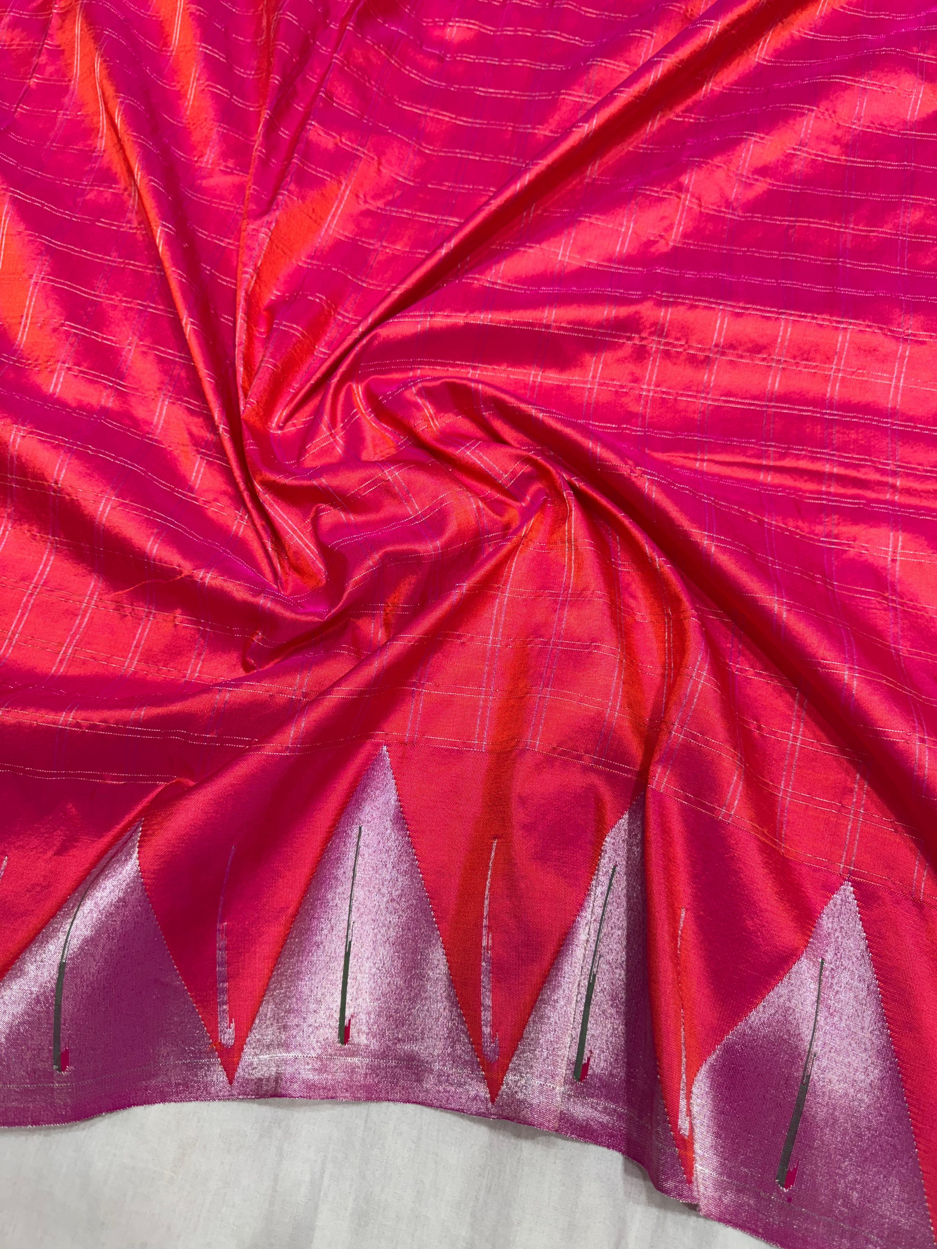 Handloom Pure Muniya Paithani Silk Saree with Parrot design on Pallu 38000/- + Shipping