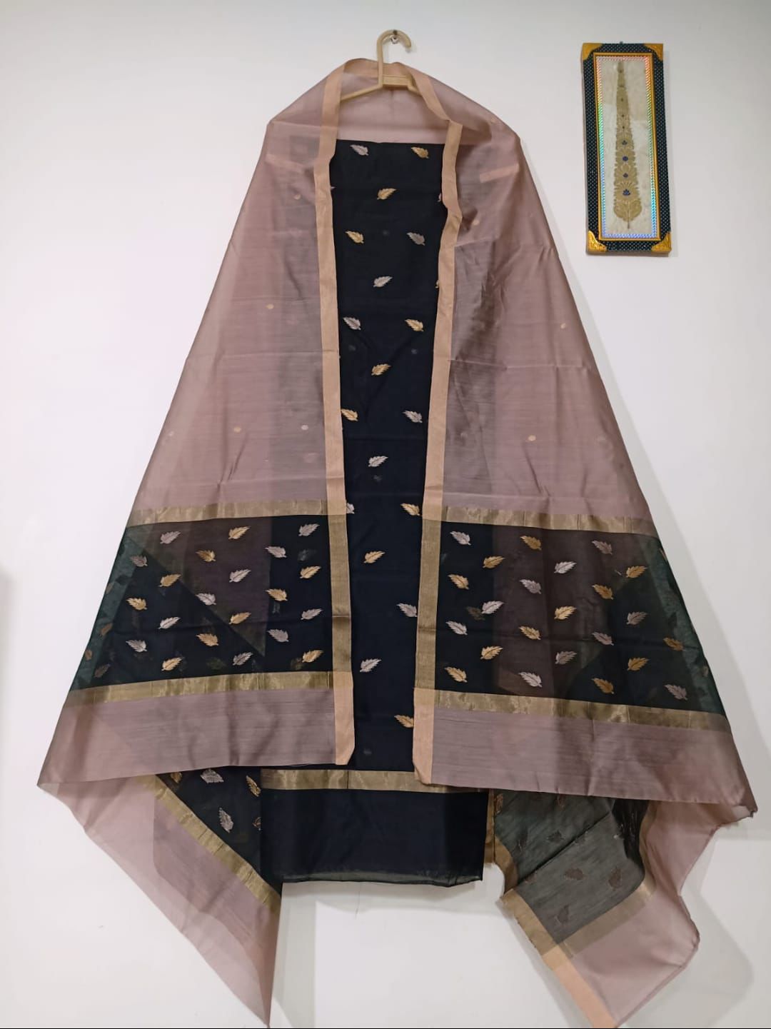 Chanderi Handwoven Handloom Cotton Silk Dress Material 4500/- Shipping