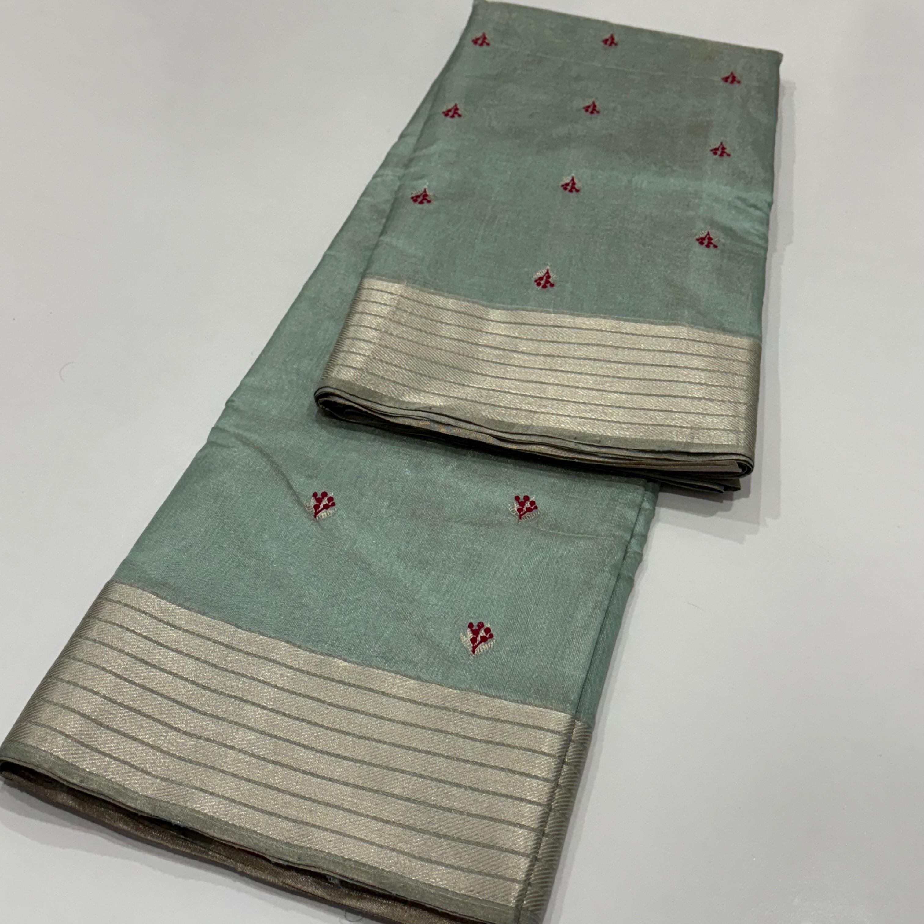 Elegant Mint Green Handloom Chanderi Silk Saree 15000/- + shipping