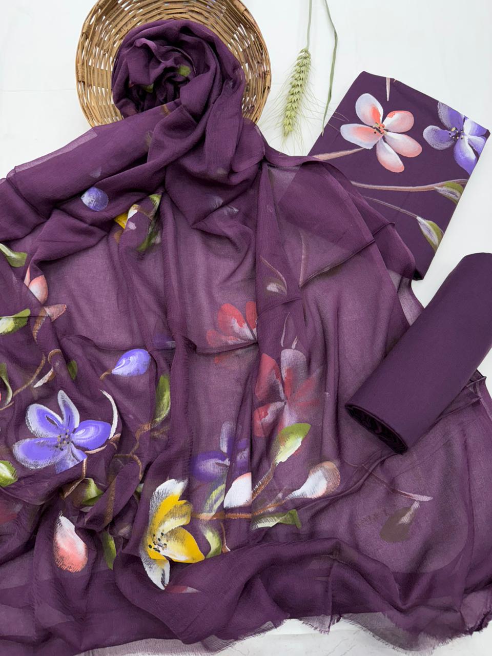 Hand-Painted Floral Suit 1100/- +shipping