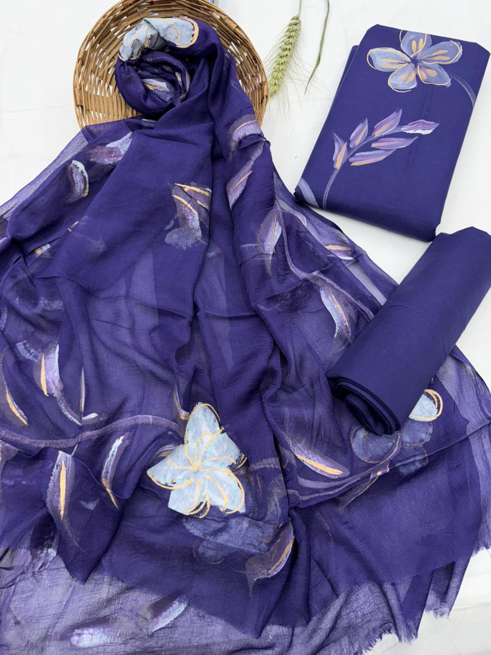 Blue Floral suit set