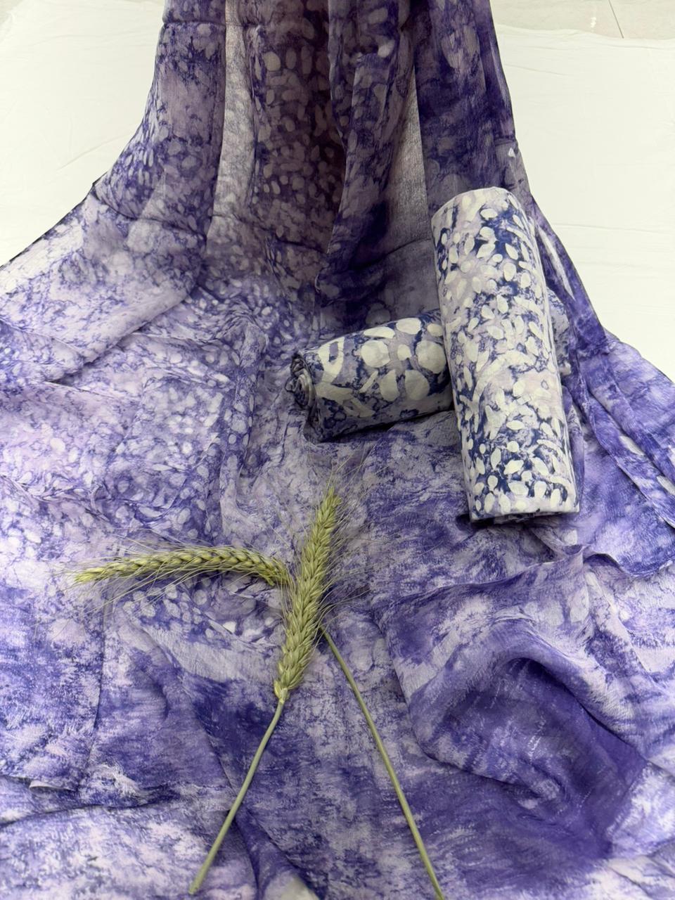 Indigo Handblock Print Cotton Suit 1100/+Shipping