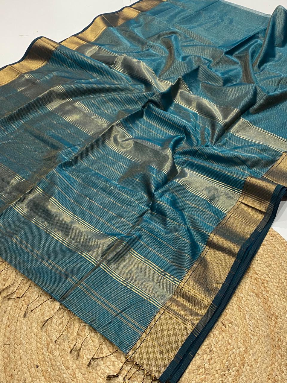 Maheshwari Handloom micro check tissue saree 4000/- +shipping