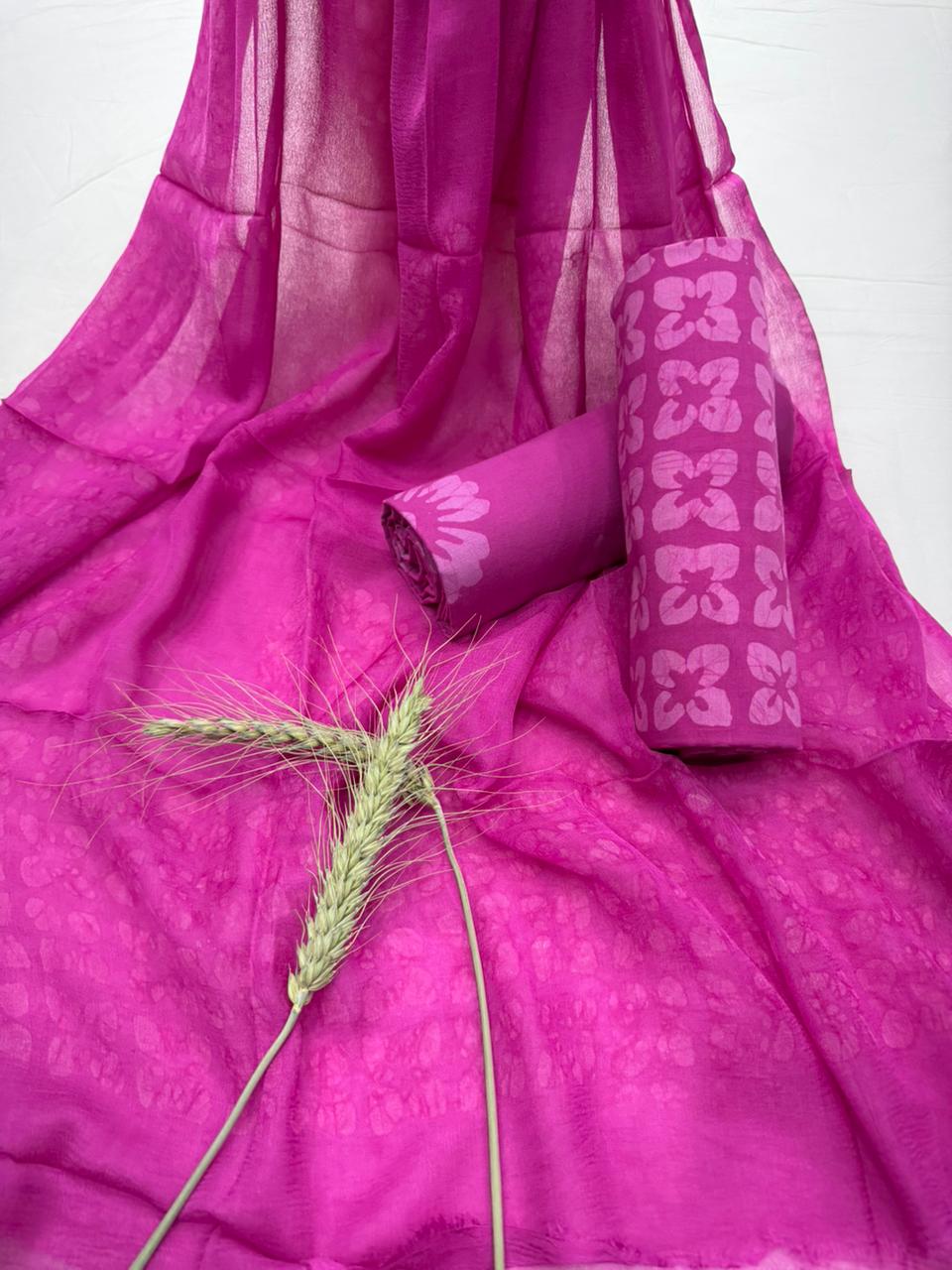 Coral Pink Printed Suit set 1100/- + shipping