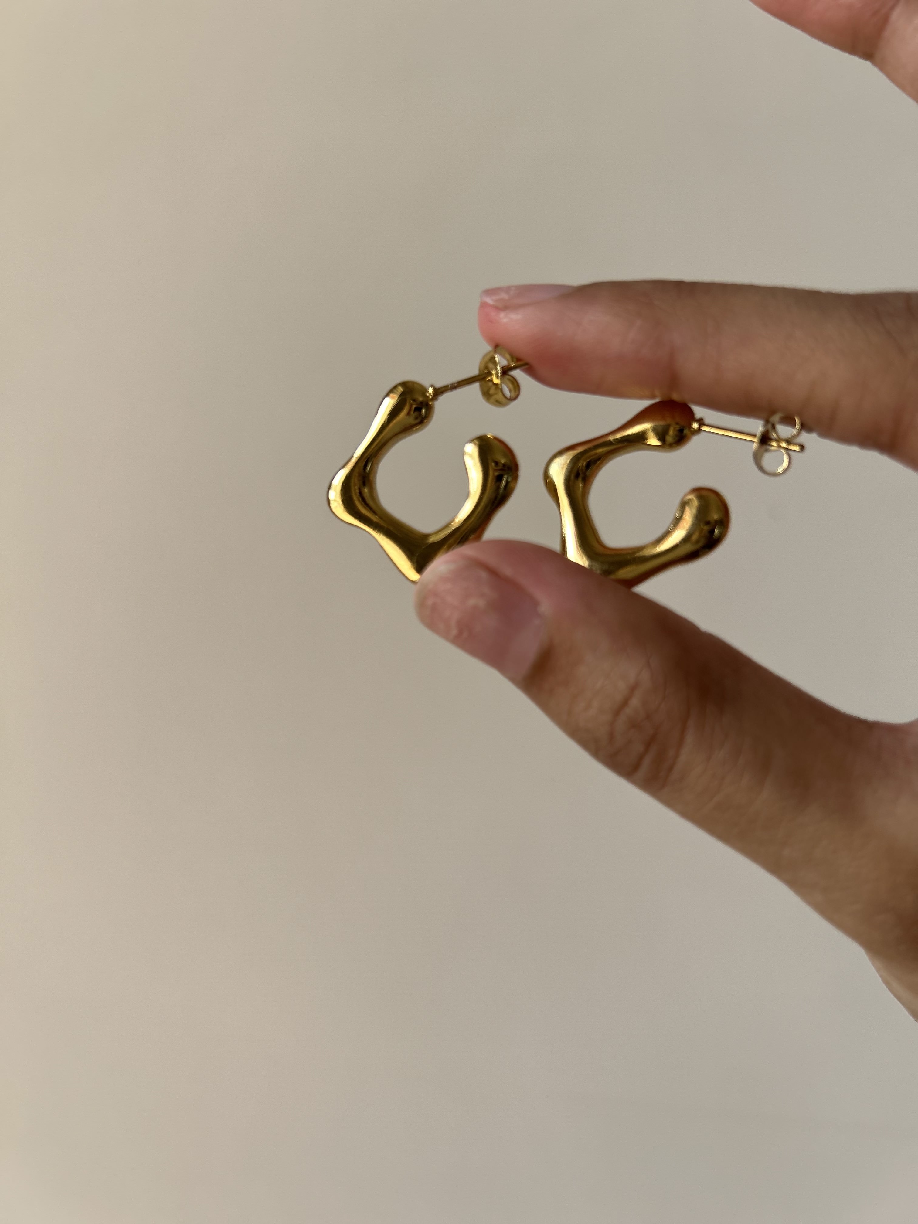 Modern gold abstract earrings