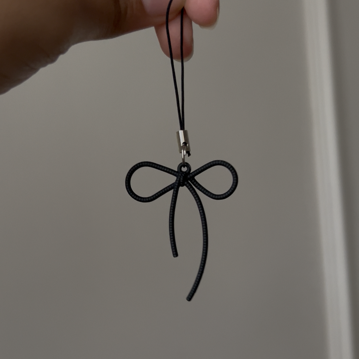 Black Bow Phone Charm