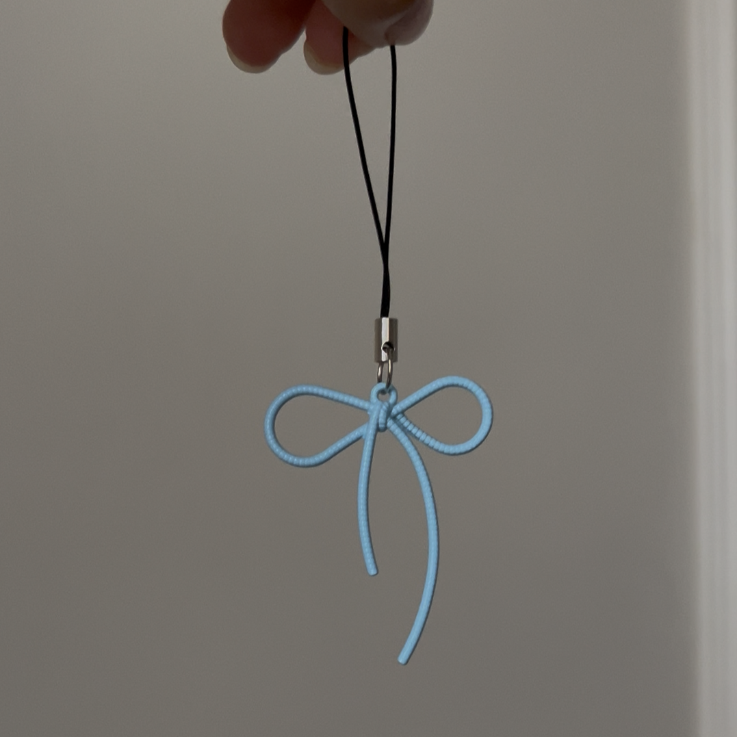 Blue Bow Phone Charm
