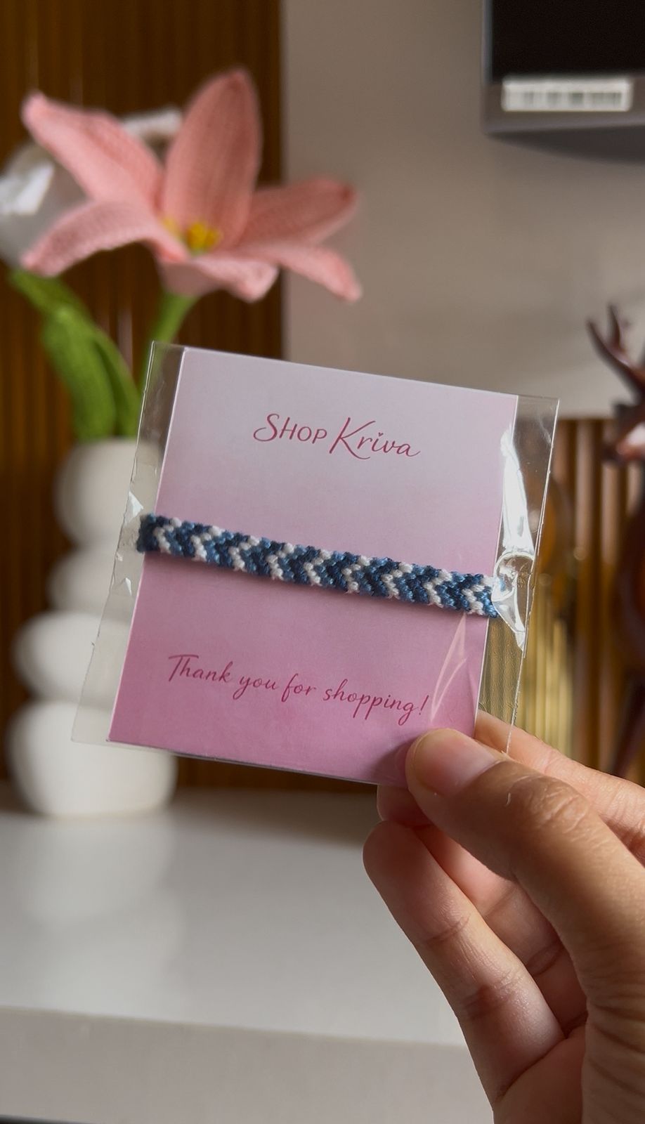 Handmade Blue Friendship Bracelet