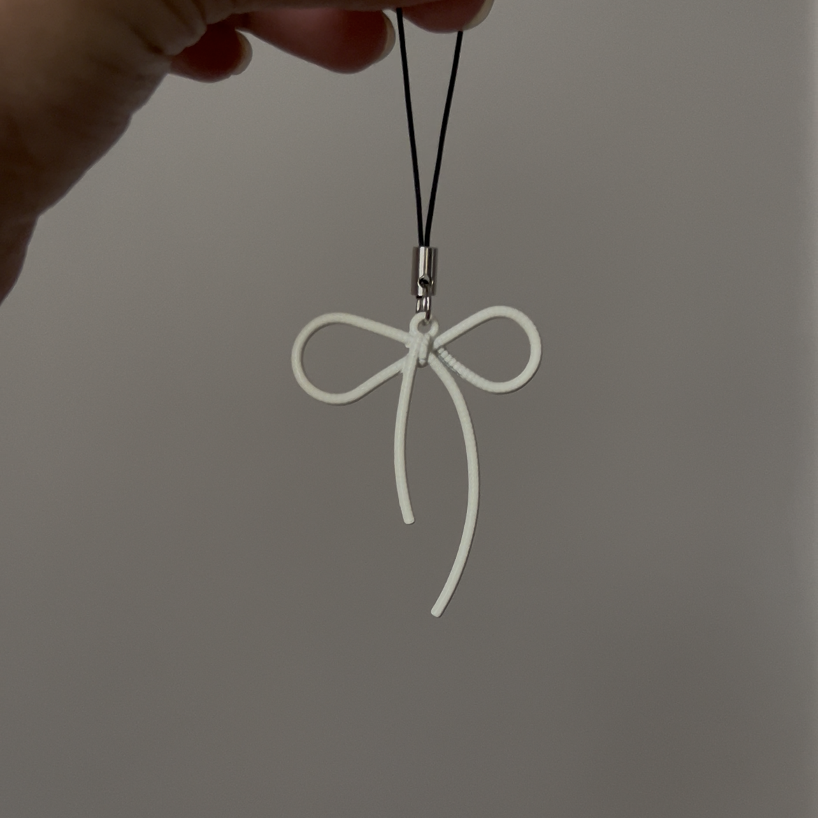 White Bow Phone Charm