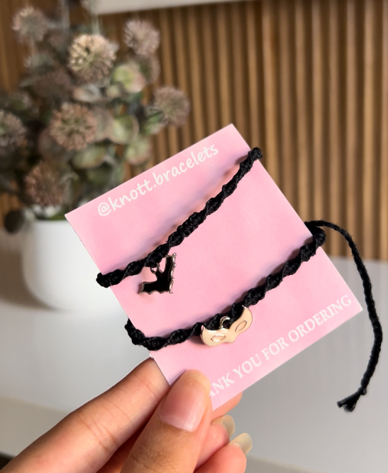 Batman & Catwoman couple bracelet set