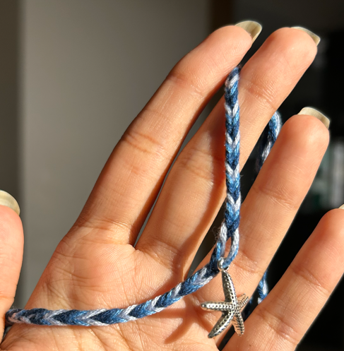 Blue Braided Starfish Bracelet