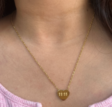 Gold Heart 11:11 Necklace