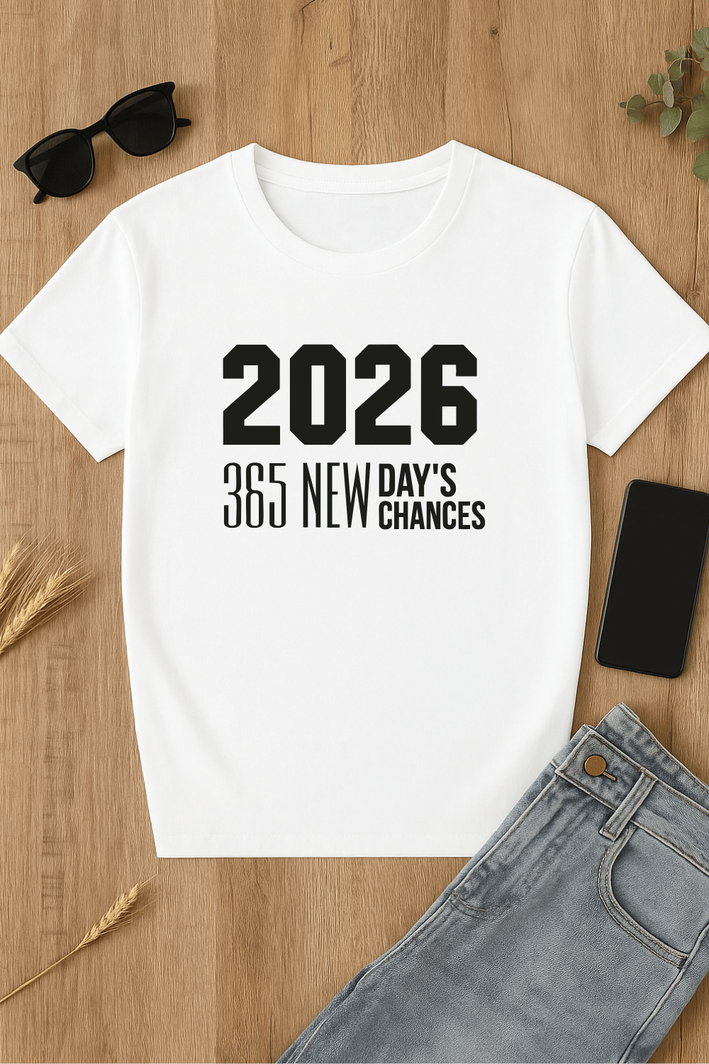 Camiseta blanca con estampado '2026'