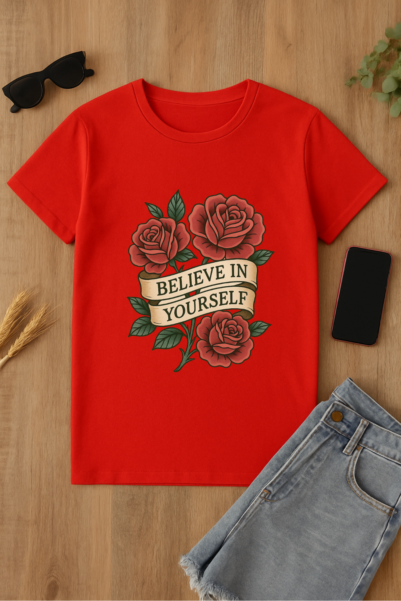 Camiseta roja Believe In Yourself