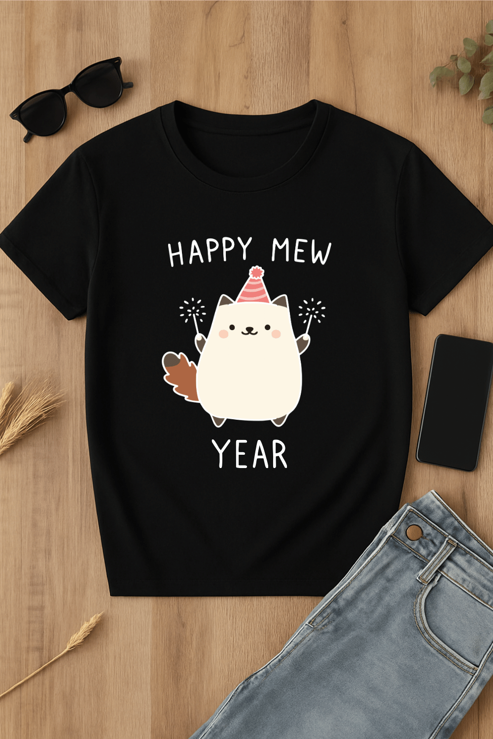 Camiseta 'Happy Mew Year'