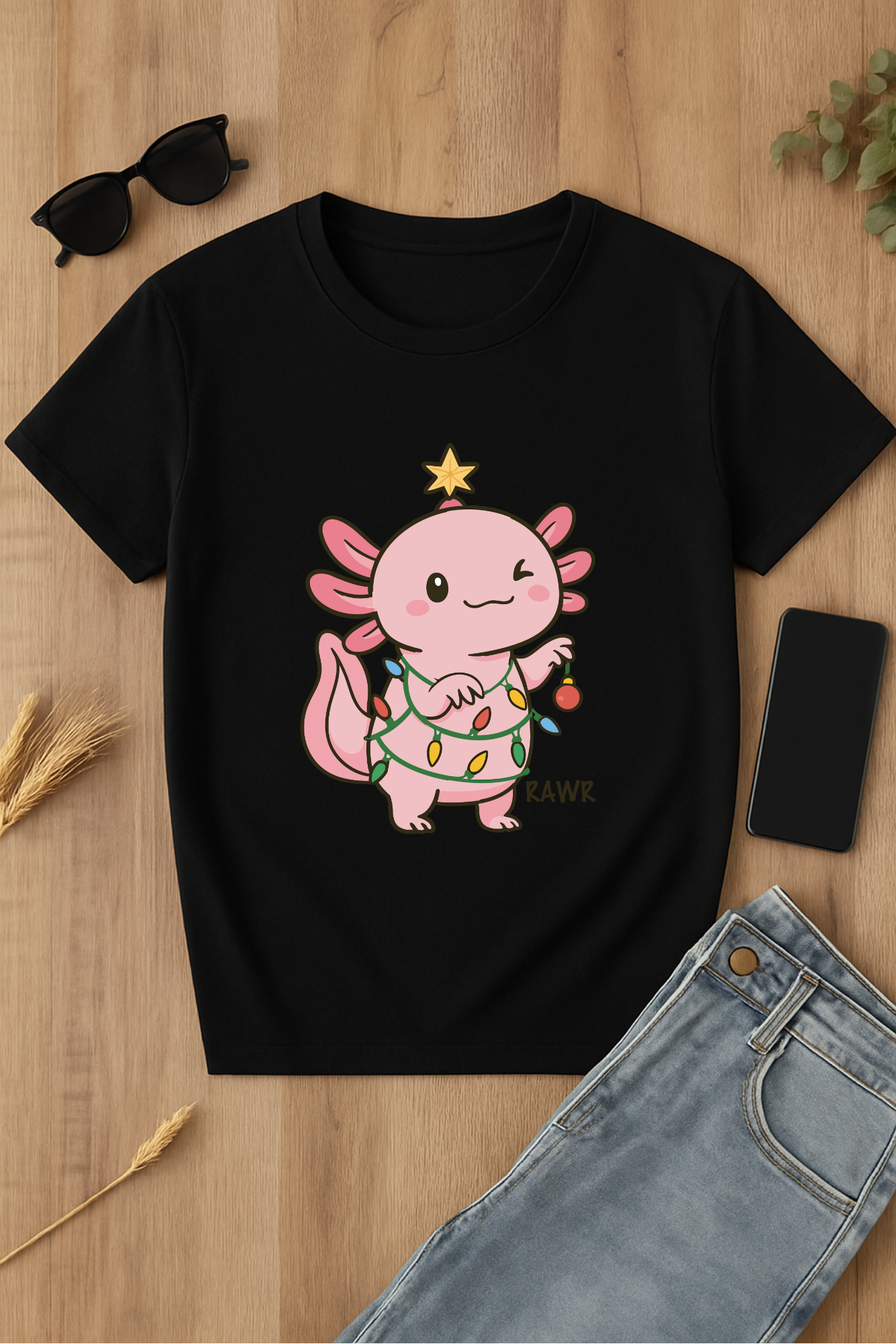 Camiseta Axolotl Navideño